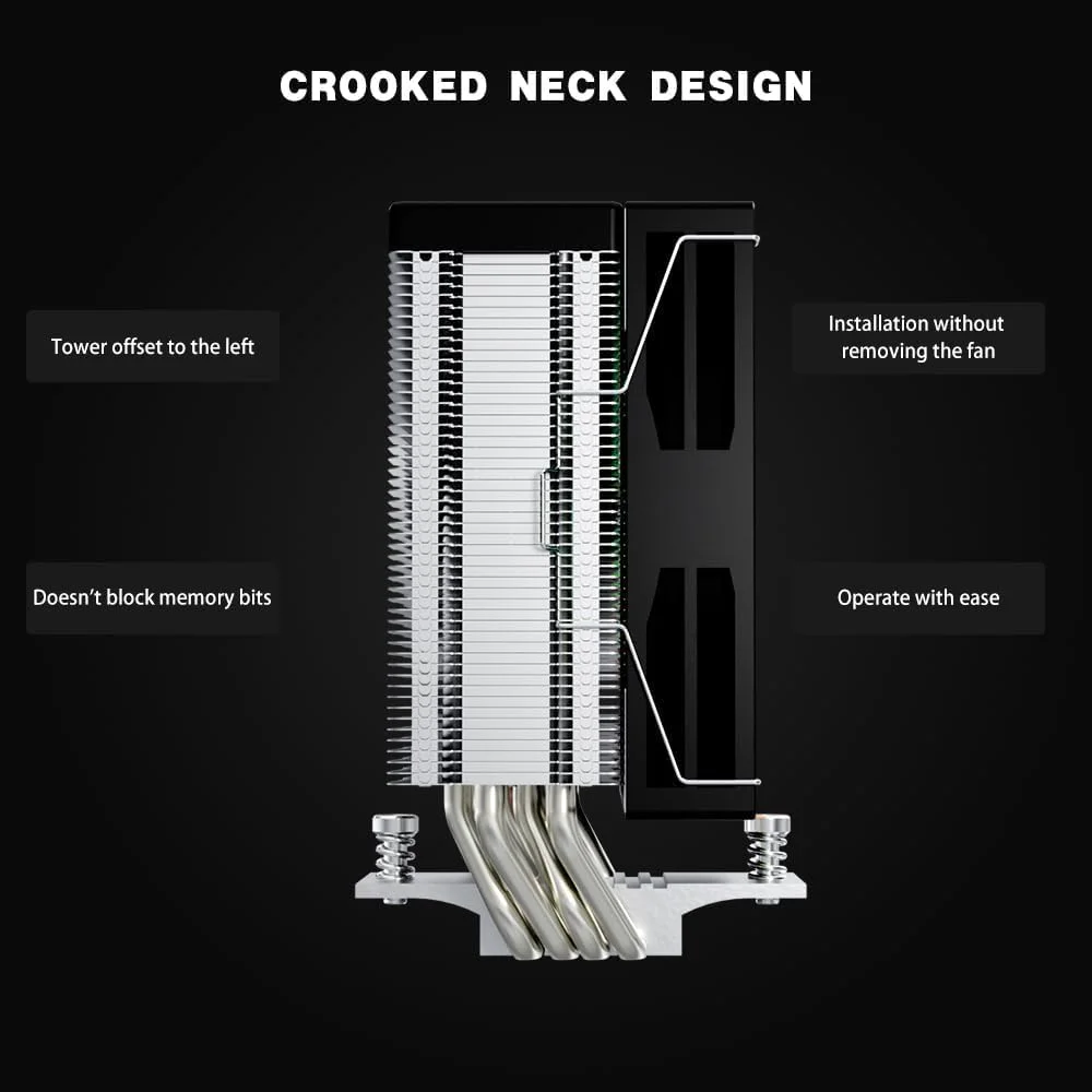 خنک کننده پردازنده دیجیتال، فن 120 میلی‌متری RGB با 4 لوله حرارتی تماسی مستقیم، همگام‌سازی نورپردازی ARGB برای AM5/AM4 و LGA 1700، خنک کننده بادی ممتاز برای ساخت PC و سیستم‌های گیمینگ