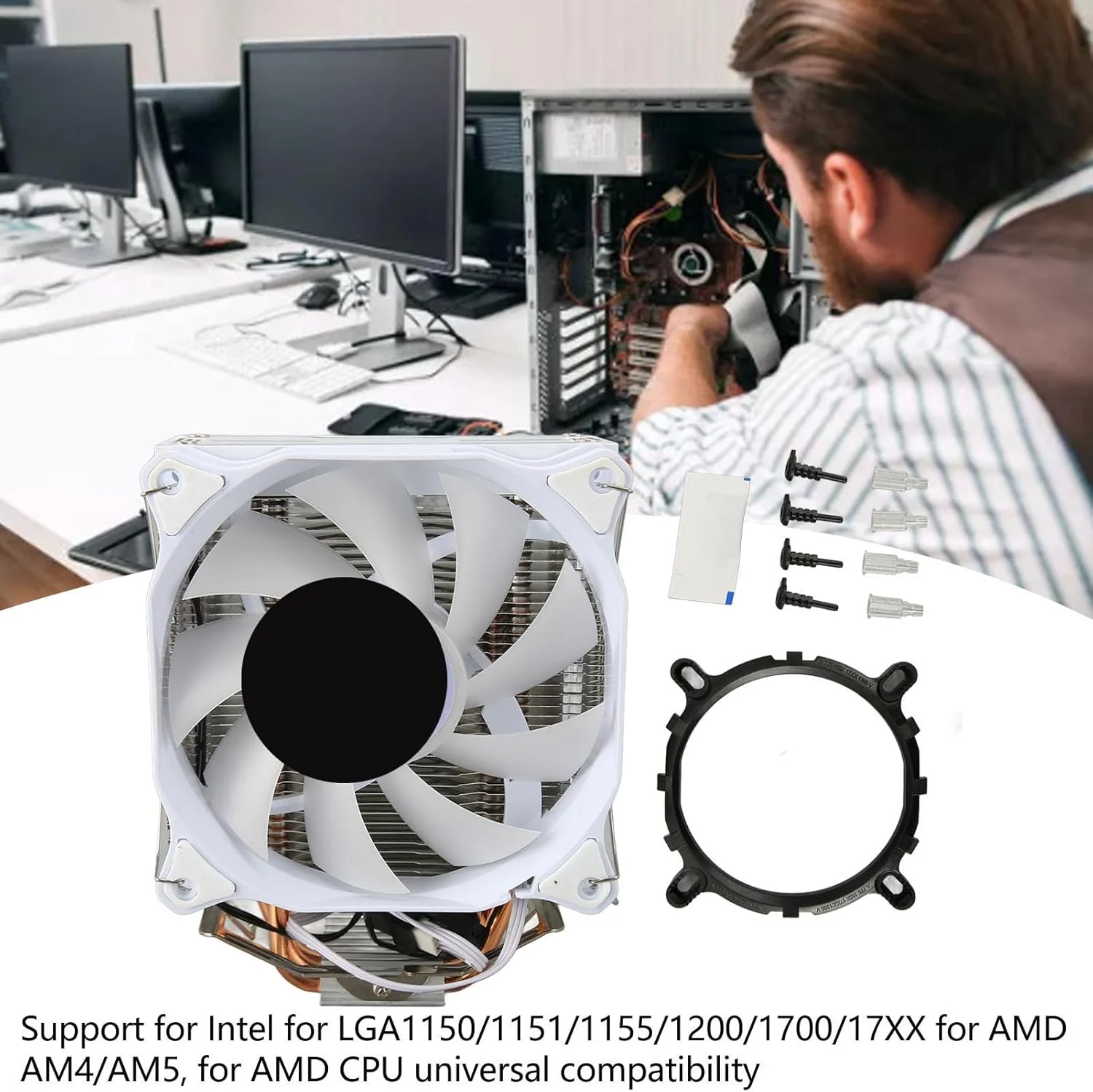 خنک کننده پردازنده کامپیوتر Bewinner، فن 120 میلی متری هیدرولیک با 4 لوله حرارتی مسی و فناوری AGHP برای AM2 AM2+