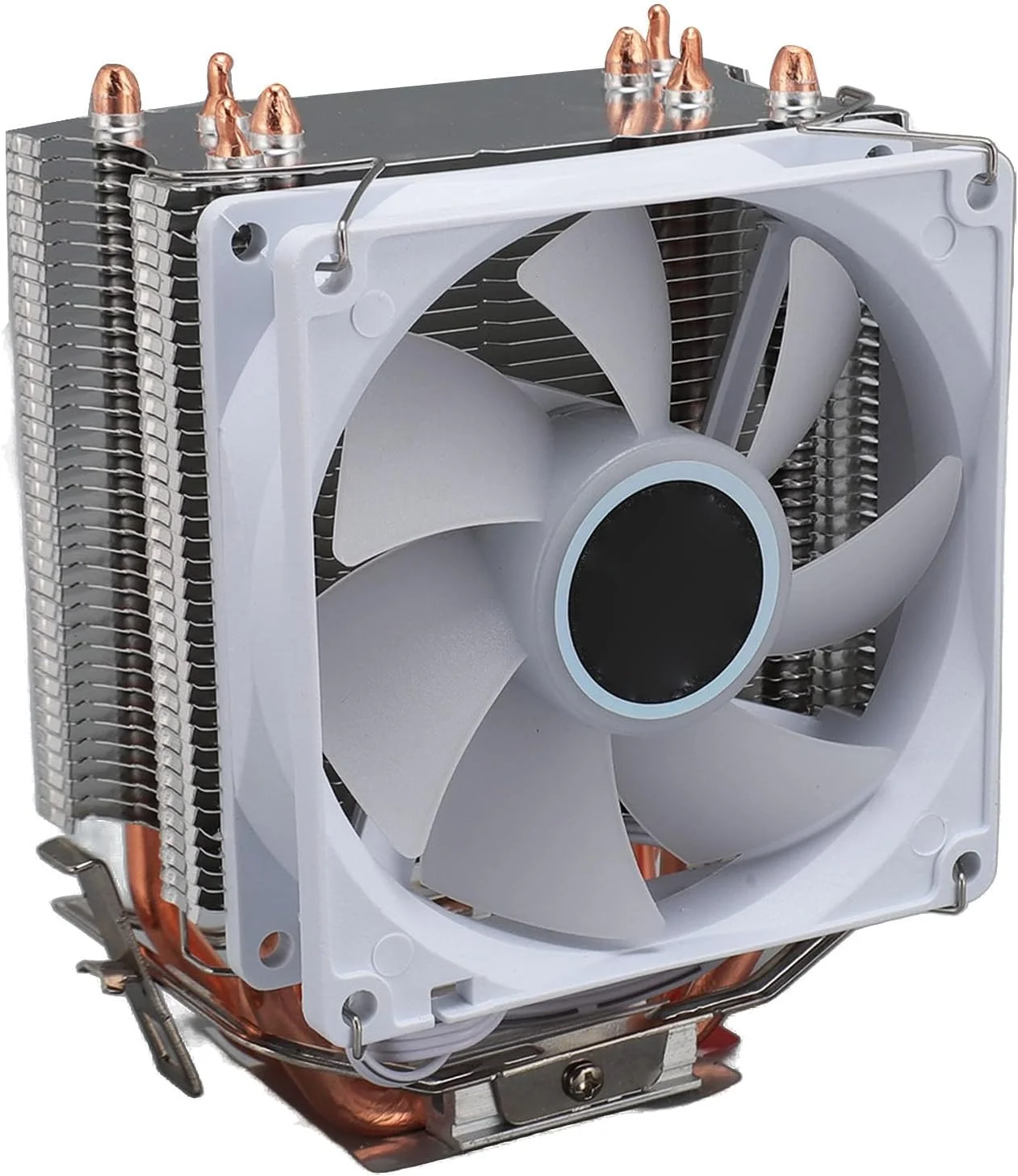 فن خنک کننده پردازنده 3.5 اینچی Bewinner، کولر بادی پردازنده با 4 لوله حرارتی با نویز کم 22dB، 2000RPM، نورپردازی رنگارنگ برای 775 1150 1151 1155 1156 1200