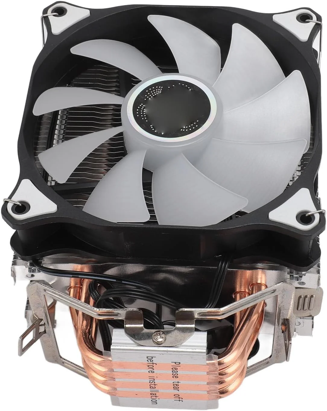 فن خنک کننده پردازنده Bewinner با 4 لوله حرارتی، دفع حرارت سریع، براکت و 5 نور رنگی برای FM1/AM2/AM3/AM4/AM2+