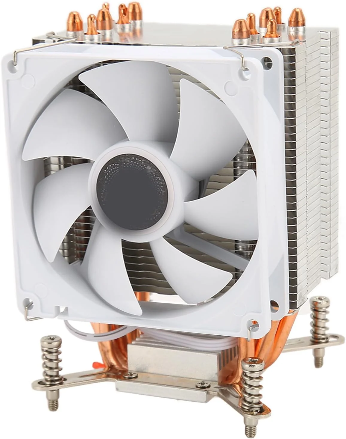 خنک کننده بادی پردازنده Bewinner، دارای 6 لوله حرارتی و فن خنک کننده 3 پین برای مادربرد 2011، فن های خنک کننده پردازنده کامپیوتر با صفحه پشتی، فن خنک کننده پردازنده 3 پین 12VDC 48CFM 22dB با بلبرینگ هیدرولیک