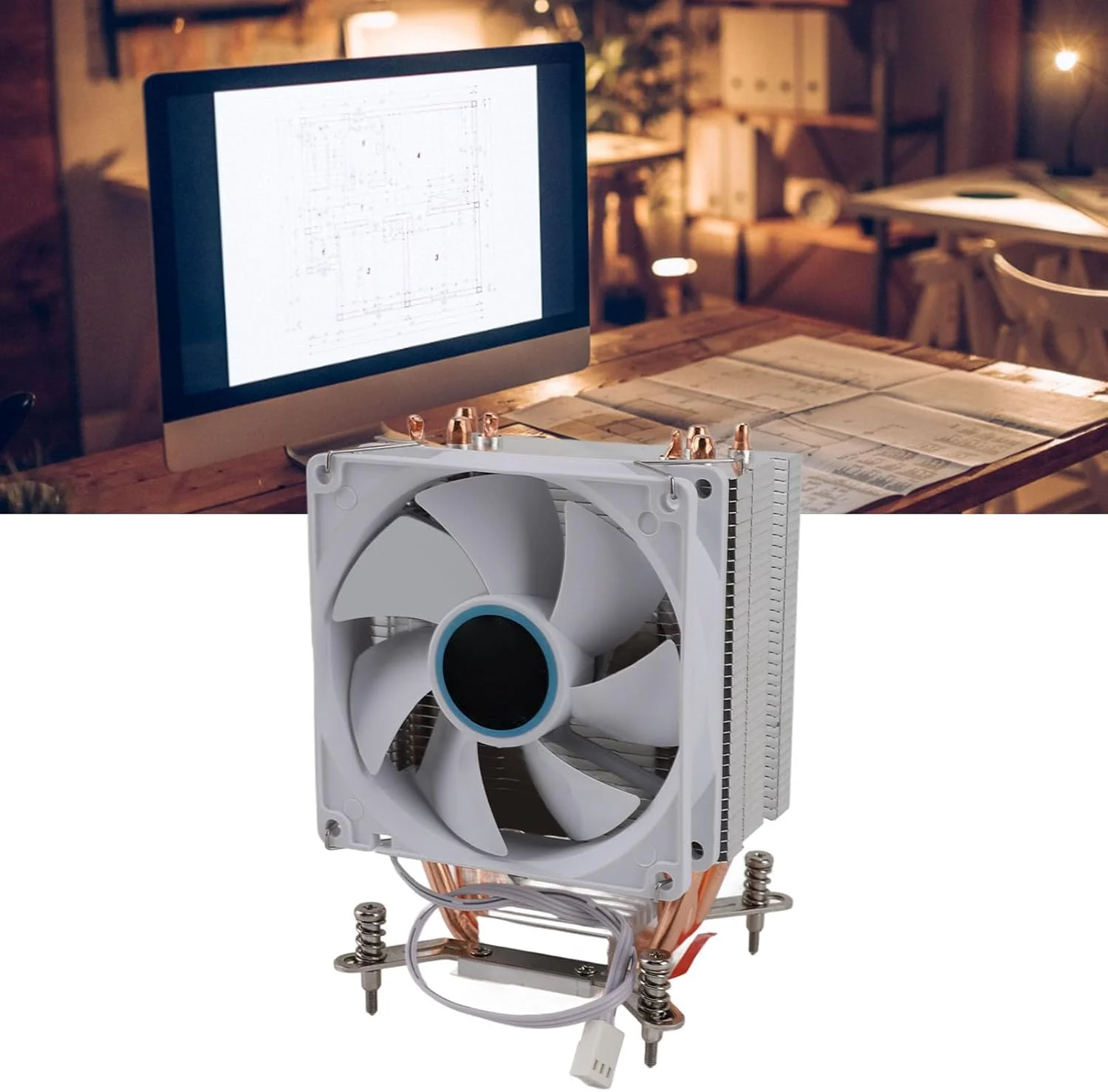 خنک کننده پردازنده مرکزی هیدرولیک Bewinner با 4 لوله حرارتی، فن 120 میلی متری، عملکرد بی صدا، نصب آسان برای مادربردهای LGA 775 1150 1151 1155 1156 1200 سوراخ دار 2011