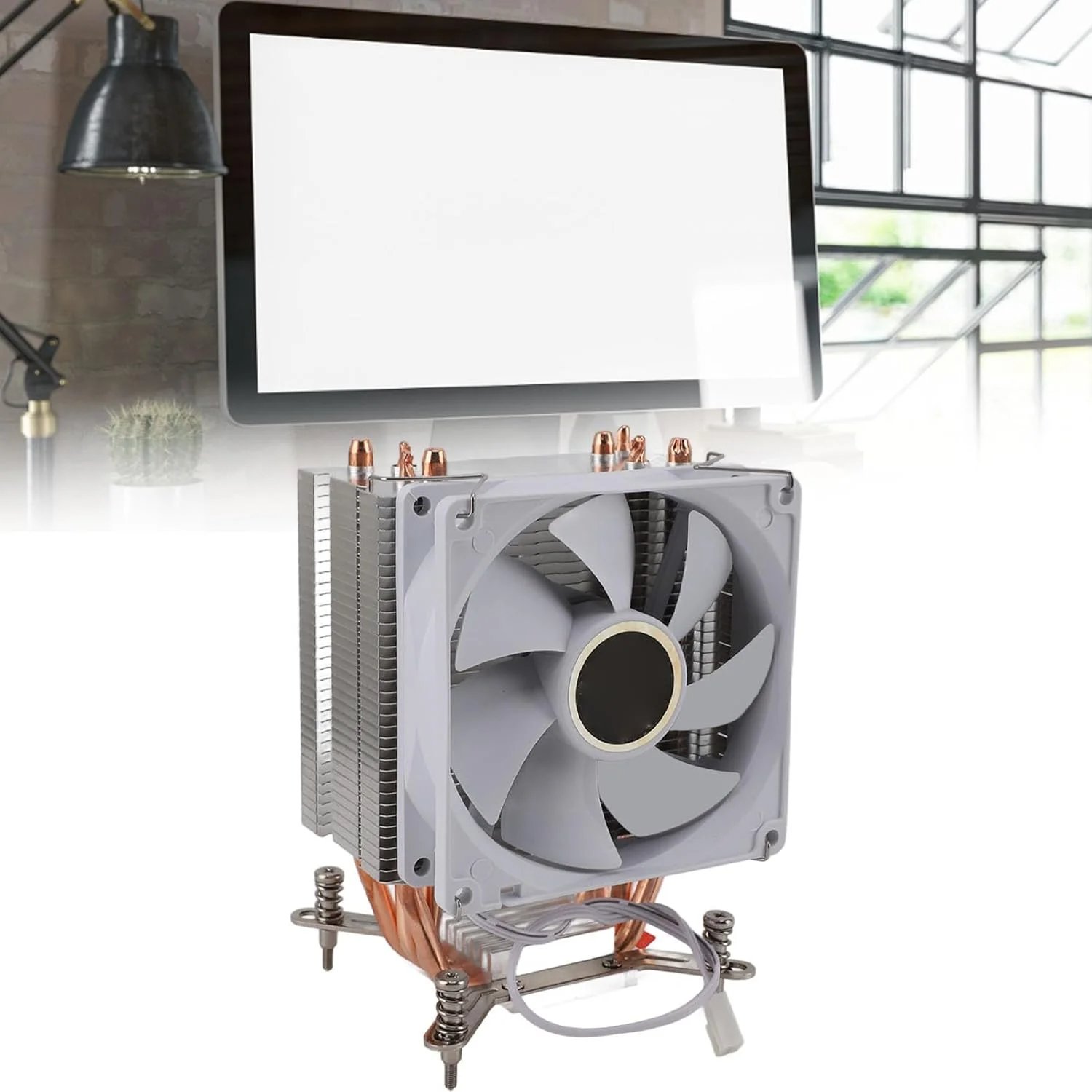 خنک کننده بادی پردازنده BROLEO، فن خنک کننده هیدرولیک 9 سانتی متری پردازنده کامپیوتر، 4 لوله حرارتی مسی، فن بی صدا برای مادربردهای سوراخ دار 775 1150 1151 1155 1156 1200 2011