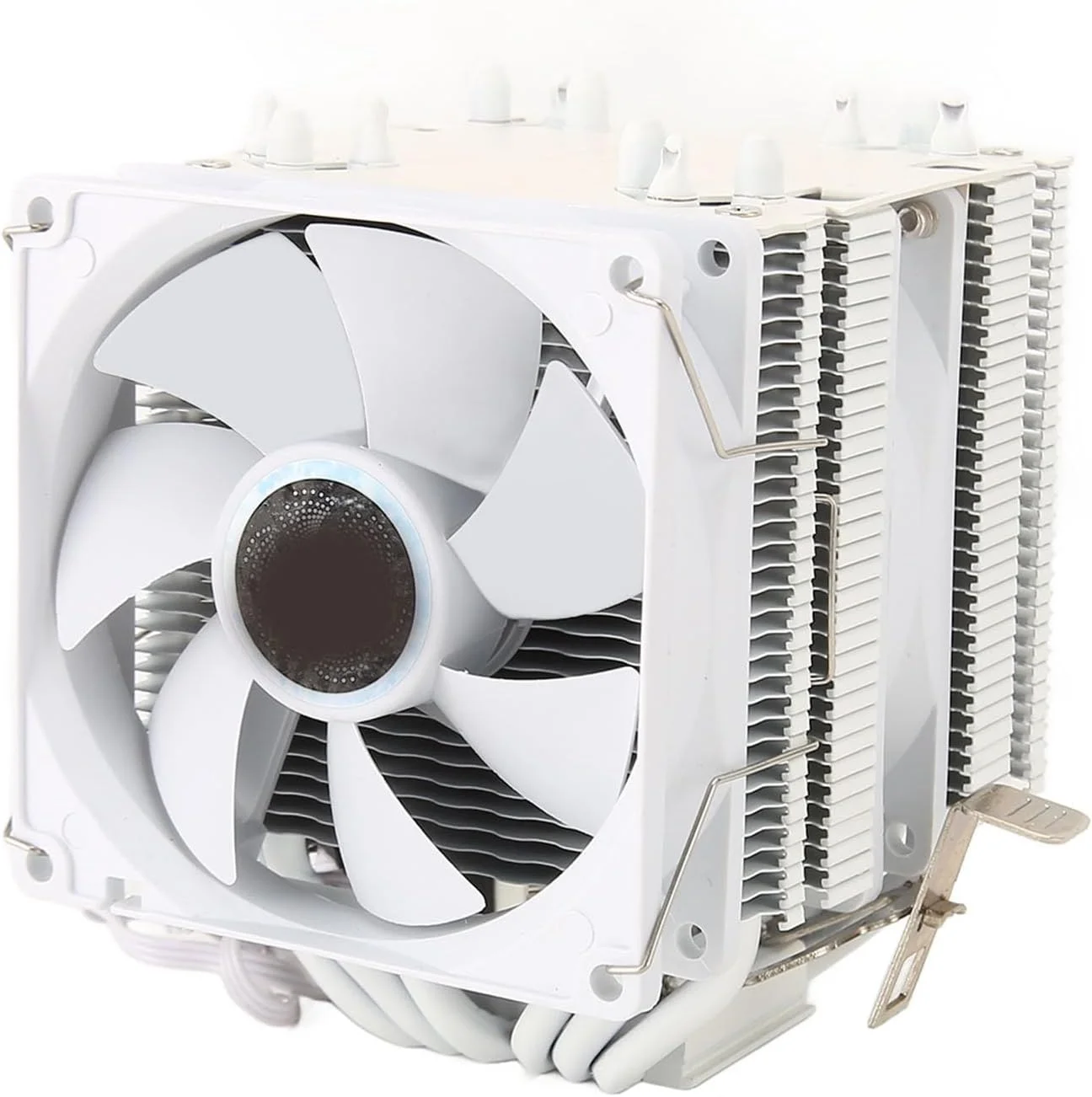 خنک کننده پردازنده ciciglow، 9 سانتی متر، دو برج، 6 لوله حرارتی، 3 پین، فن خنک کننده دوگانه پردازنده، سفید، خنک کننده بادی پردازنده کامپیوتر به همراه براکت برای 775 1150 1151 1155 1156 1200 1700 1356 1366