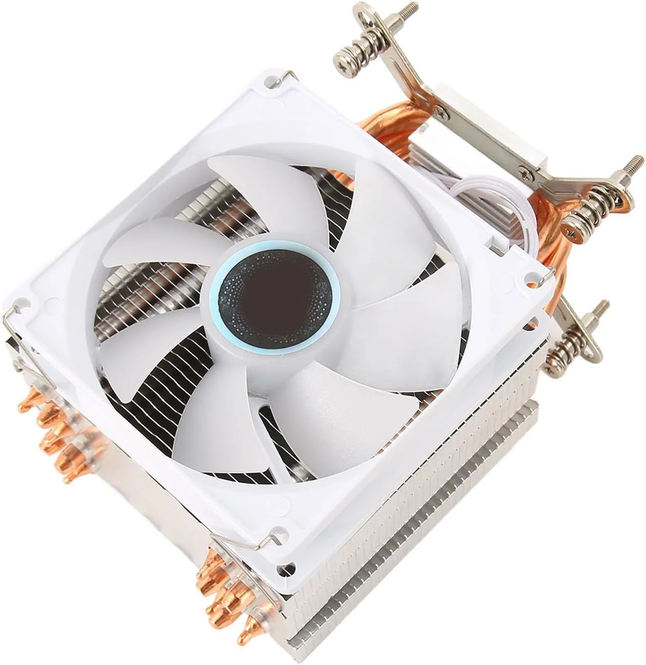 خنک کننده بادی پردازنده مرکزی TUWEI، نورپردازی رنگارنگ RGB، لوله حرارتی مسی 6 عددی، فن خنک کننده بی صدا 3 پین 9 سانتی متری، فن خنک کننده پردازنده کامپیوتر برای 775 1150 1151 1155 1156 1200 1700 1356 1366