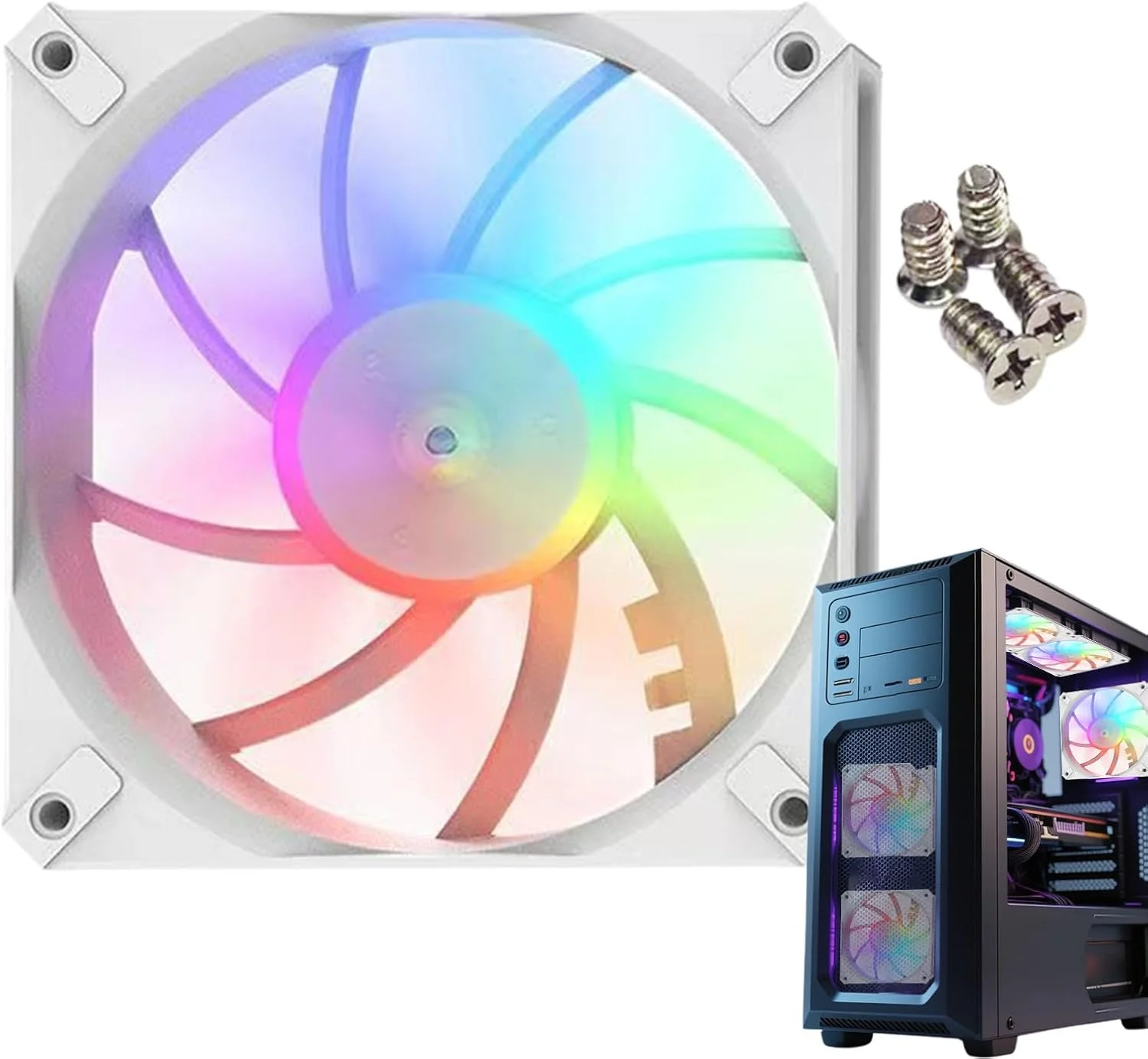 فن های کامپیوتر | خنک کننده کیس - خنک کننده های باریک و بی صدای RGB برای ساخت رایانه شخصی گیمینگ، ابزار بهینه سازی جریان هوا