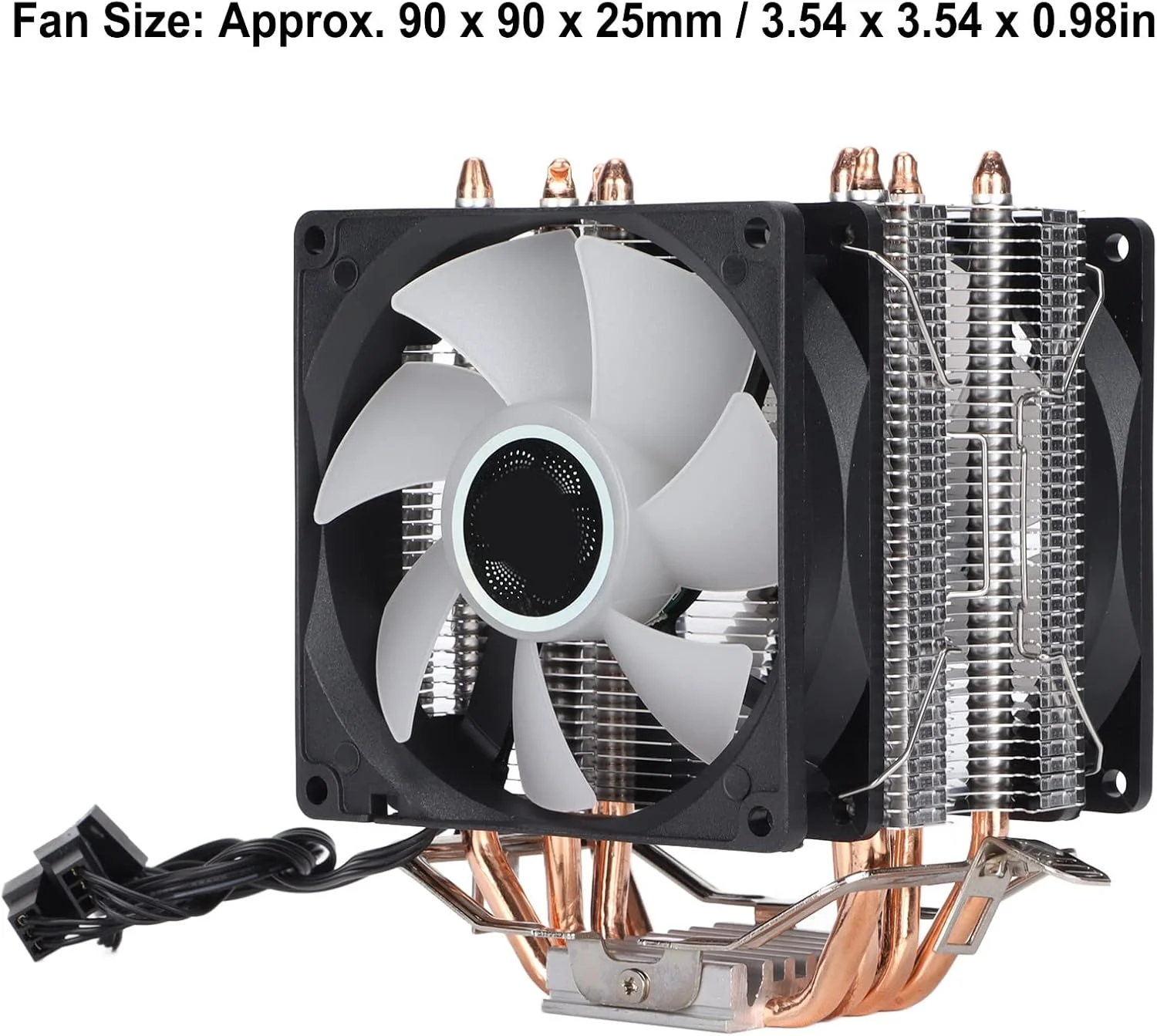 خنک کننده بادی پردازنده RGB، فن های خنک کننده پردازنده کامپیوتر RGB 90mm 3 پین 4 لوله حرارتی عملکرد بی صدا اتصال و پخش فن پردازنده سازگاری گسترده (فن دوتایی) خنک کننده بادی پردازنده RGB، فن های خنک کننده پردازنده کامپیوتر RGB 90mm 3 پین 4 لوله حرارتی عملکرد بی صدا اتصال و پخش فن پردازنده سازگاری گسترده (فن دوتایی)