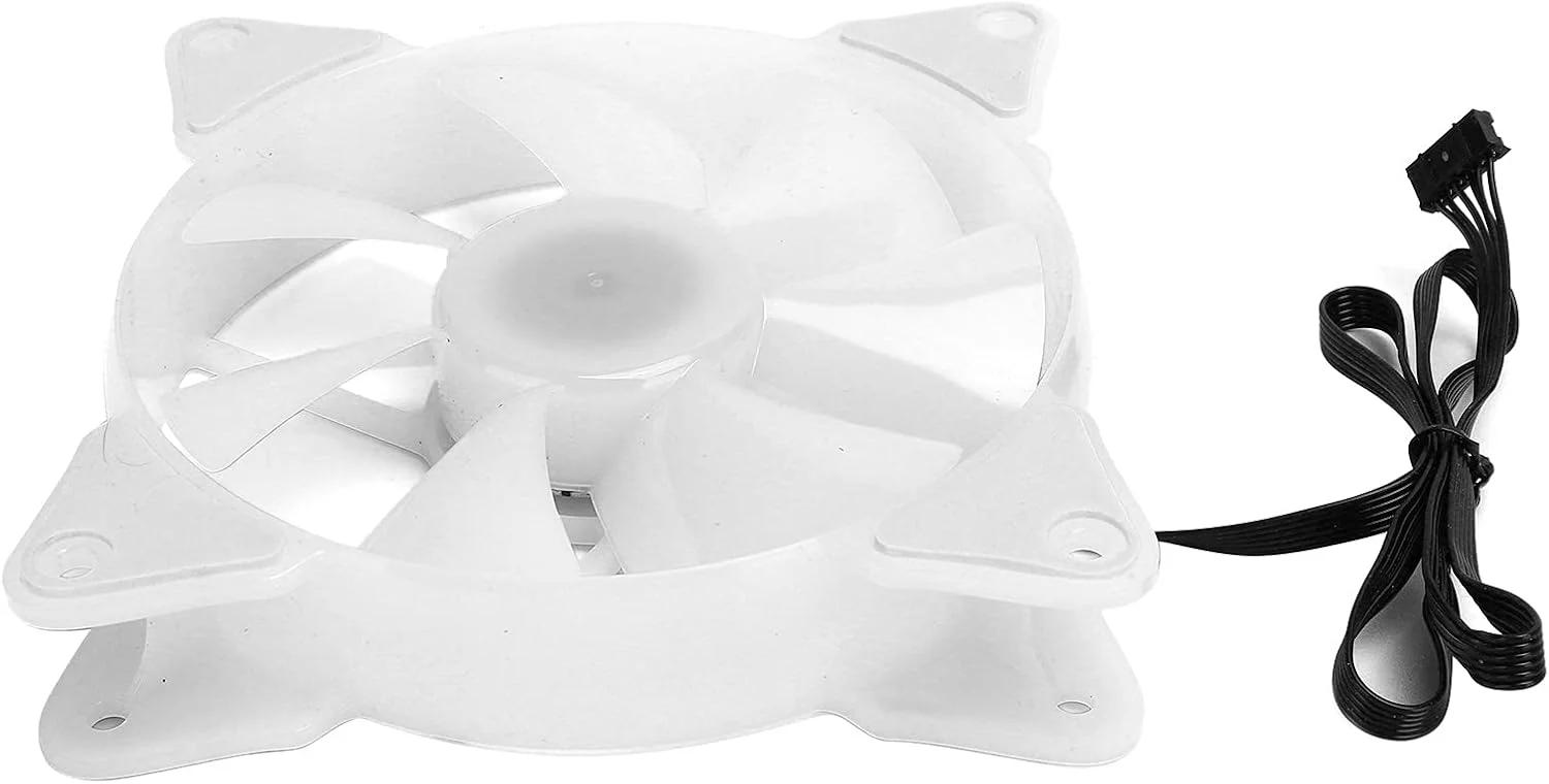 فن خنک کننده کیس کامپیوتر، فن خنک کننده پردازنده چند رنگ RGB، طراحی قاب بهبود یافته با حجم هوای زیاد 12 ولت DC 6 پین، عملکرد بی صدا برای کامپیوتر