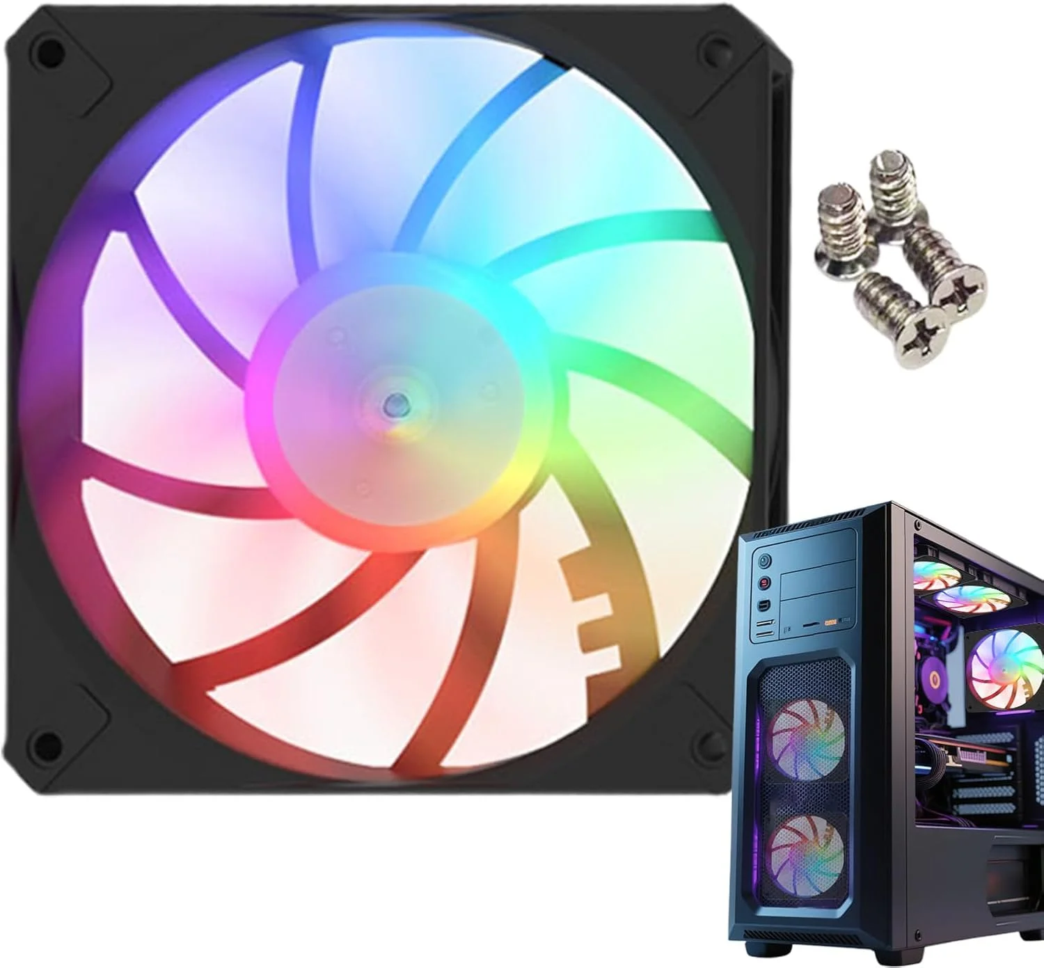 فن برای کامپیوتر | فن خنک کننده کامپیوتر | خنک کننده رادیاتور CPU کم صدا با نمای کم عمق برای ساخت کامپیوتر گیمینگ محل کار خانگی، ابزار بهینه سازی جریان هوا