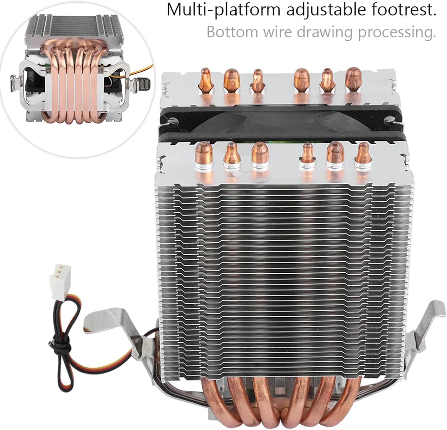 خنک کننده پردازنده، هیت سینک فن پردازنده کامپیوتر با 6 لوله حرارتی U شکل، فن خنک کننده پردازنده، راندمان بالا و مصرف برق پایین خنک کننده پردازنده، هیت سینک فن پردازنده کامپیوتر با 6 لوله حرارتی U شکل، فن خنک کننده پردازنده، راندمان بالا و مصرف برق پایین