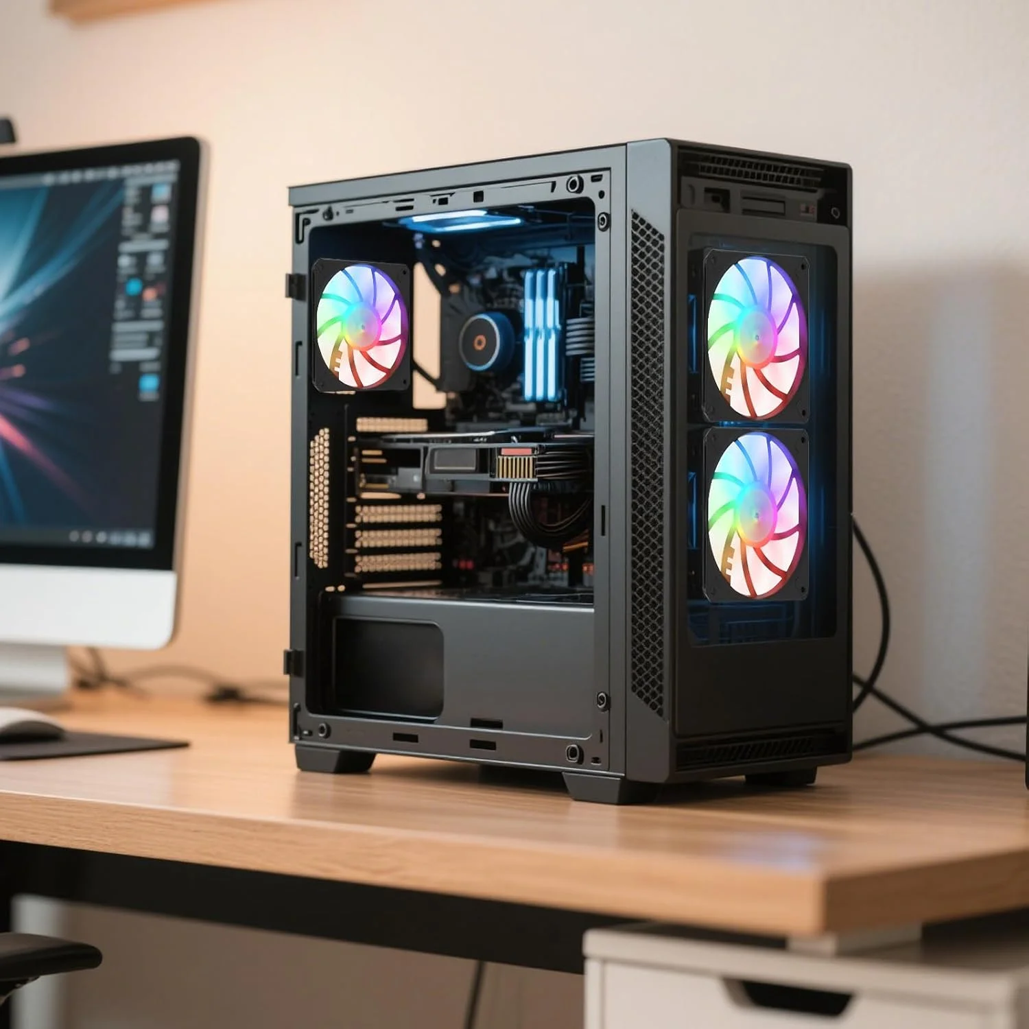 فن برای کامپیوتر | فن خنک کننده کامپیوتر | خنک کننده رادیاتور CPU کم صدا با نمای کم عمق برای ساخت کامپیوتر گیمینگ محل کار خانگی، ابزار بهینه سازی جریان هوا فن برای کامپیوتر | فن خنک کننده کامپیوتر | خنک کننده رادیاتور CPU کم صدا با نمای کم عمق برای ساخت کامپیوتر گیمینگ محل کار خانگی، ابزار بهینه سازی جریان هوا