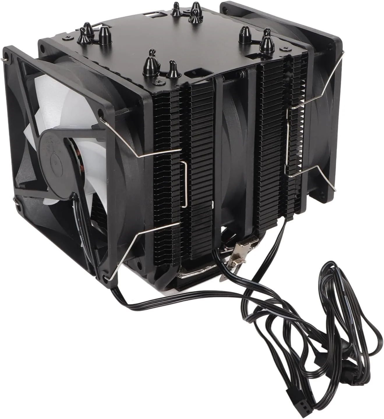 خنک کننده پردازنده دو برج با 6 لوله حرارتی، 3 فن با نورهای رنگارنگ برای اتلاف حرارت فوق العاده