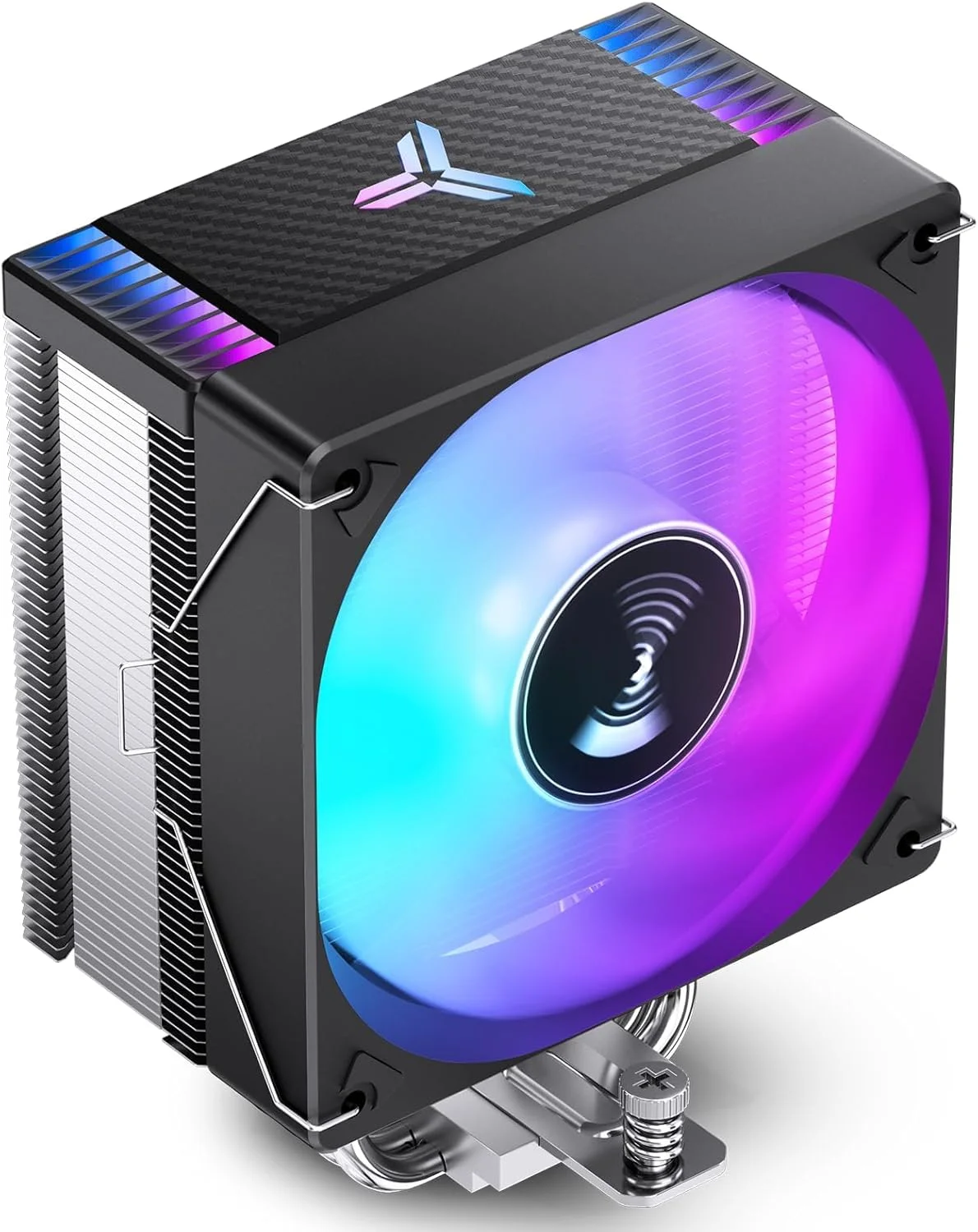 خنک کننده بادی پردازنده، CR1000 EVO Color مشکی، فن پردازنده با نورپردازی خودکار RGB سری Silent، 4 پین H154mm، 4 لوله حرارتی مسی AM4/AM5/Intel LGA1851/1700، PWM 120mm (مشکی)