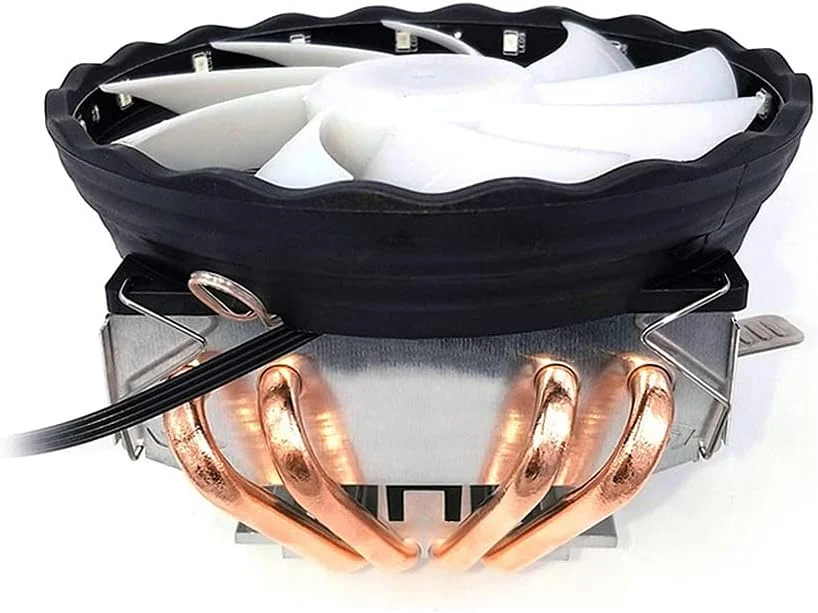 خنک کننده پردازنده V4 با 4 لوله حرارتی مسی، فن خنک کننده بی صدا 3 پین، جایگزین برای LGA 775 1150 1155 1156 1151 1366 AM2 3 FM1 FM2