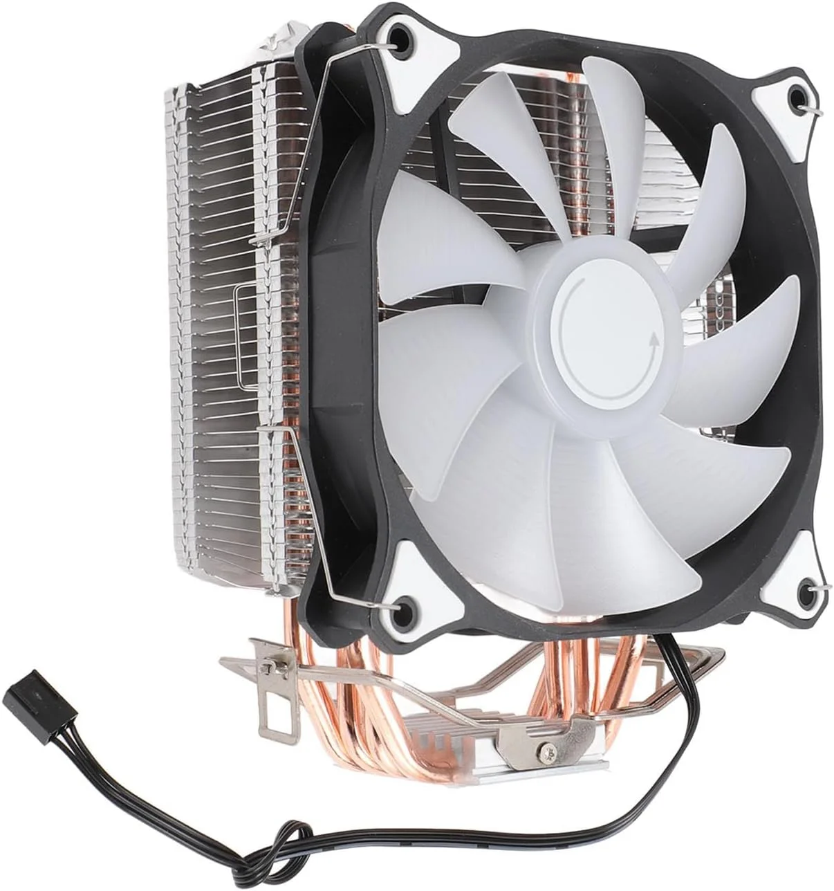خنک کننده بادی پردازنده، 4 لوله حرارتی، خنک کننده پردازنده 12 میلی متری RGB با نویز کم، 48CFM، برای LGA 775/1150/1151/1155/1156/1200/1700/1356/1366، AM4 AM3 AM2