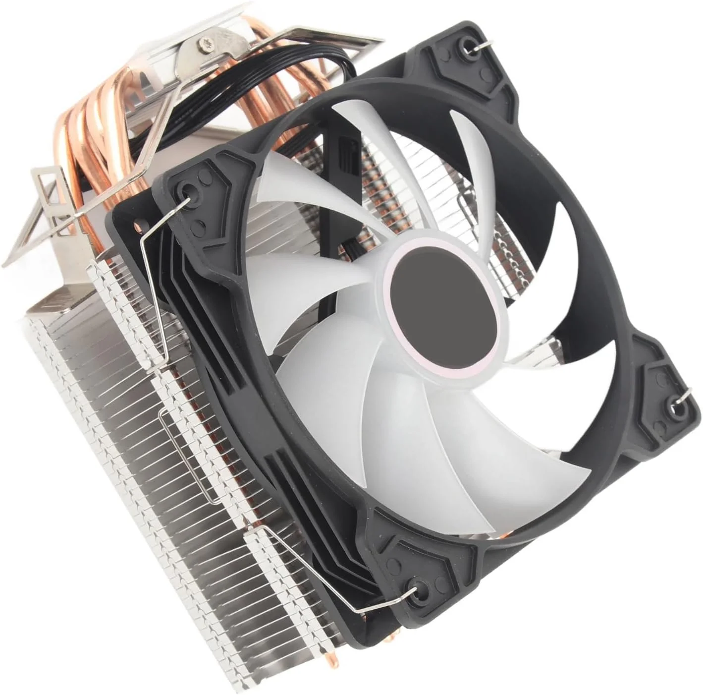 خنک کننده پردازنده RGB، برج خنک کننده بی صدای پردازنده رومیزی، خنک کننده بادی پردازنده PWM 120 میلی متری برای LGA775/1150/1151/1155; برای Core I3/i5/i7/i9; برای AM4/AM3/AM3+; حجم هوای 69.16 CFM