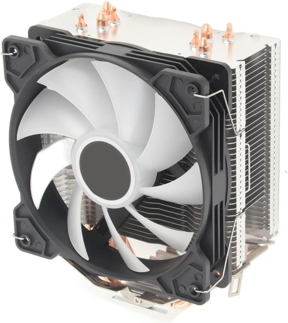 خنک کننده پردازنده RGB، برج خنک کننده بی صدای پردازنده رومیزی، خنک کننده بادی پردازنده PWM 120 میلی متری برای LGA775/1150/1151/1155; برای Core I3/i5/i7/i9; برای AM4/AM3/AM3+; حجم هوای 69.16 CFM
