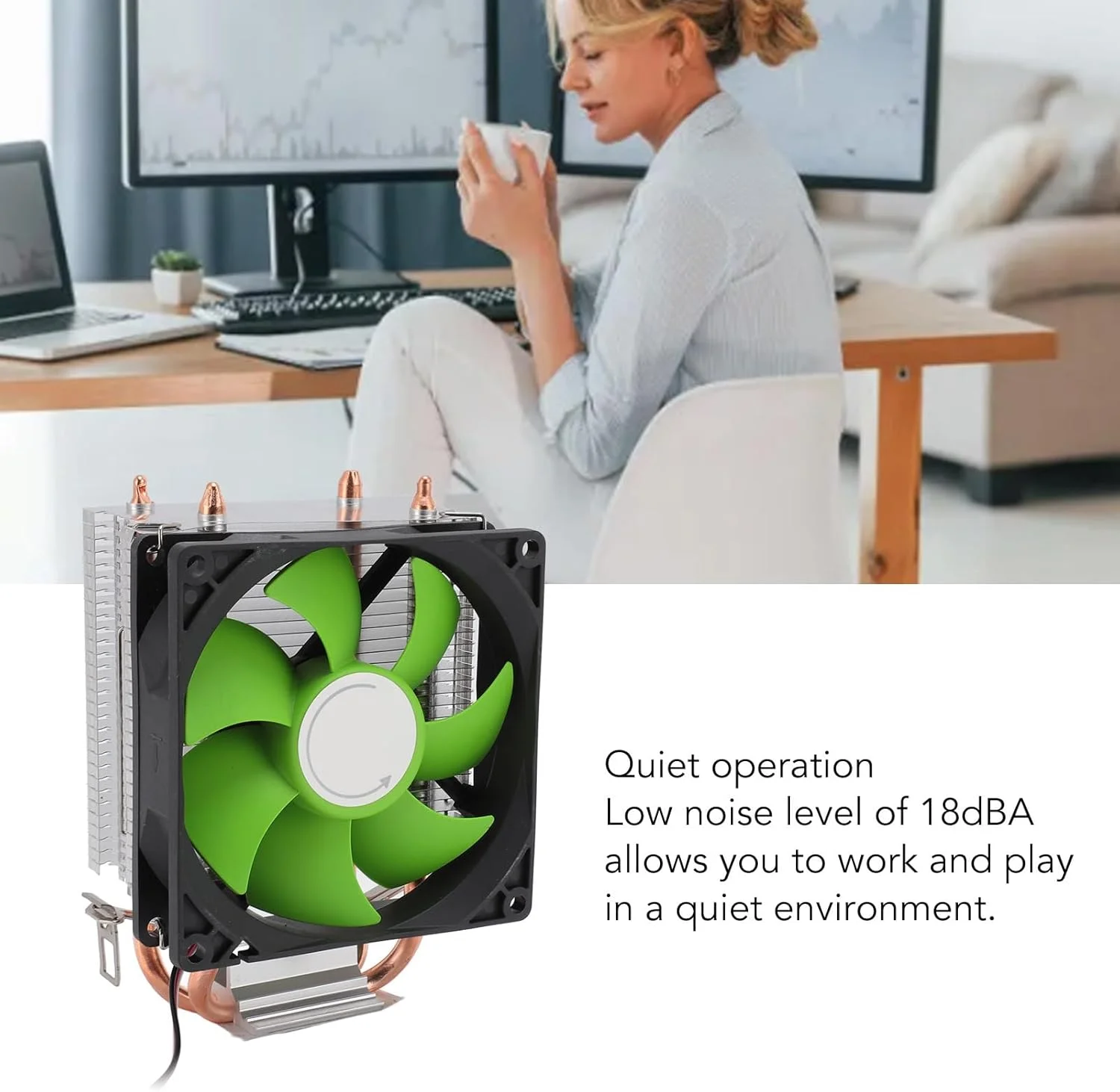 خنک کننده بادی پردازنده، دارای لوله های حرارتی دوتایی، نویز کم با بلبرینگ هیدرولیک، 48CFM، DC12V، برای LGA 775 1150 1151 1155 1156 1200 1700 1356 1366، AM4 AM3 AM2 (نسخه غیر نورانی)