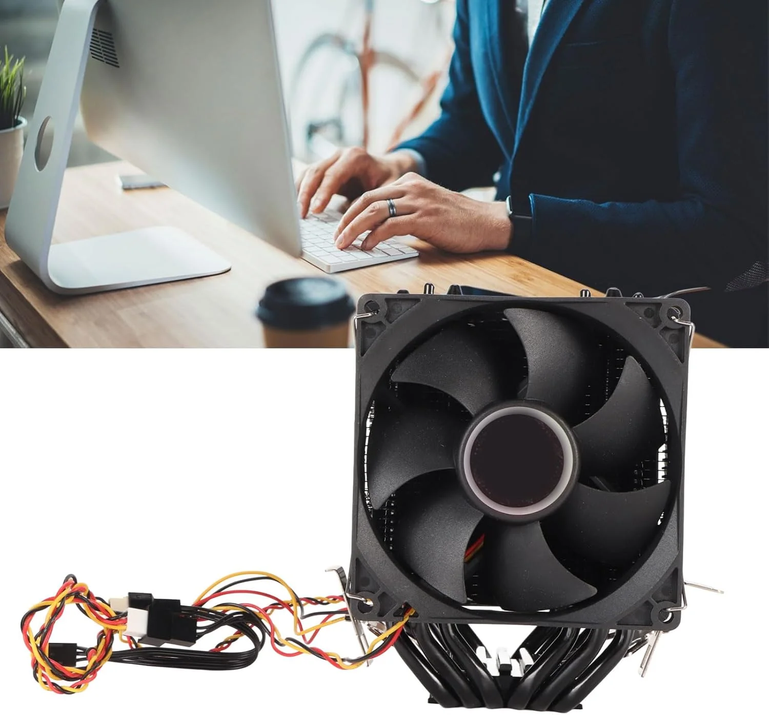 خنک کننده پردازنده دو برج، 6 لوله حرارتی، خنک کننده هیدرولیک 3 فن، طراحی بی صدا، فن های خنک کننده پردازنده کامپیوتر برای