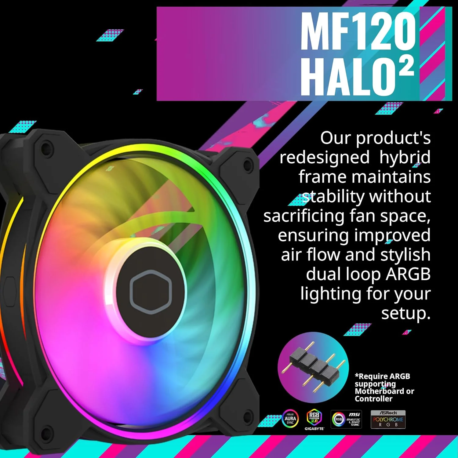 خنک کننده بادی پردازنده Cooler Master Hyper 212 Halo Black، فن MF120 Halo²، ARGB حلقه دوتایی، پوشش بالایی آلومینیومی، 4 لوله حرارتی مسی، 154 میلی متر (ارتفاع) برای AMD Ryzen AM5/AM4، Intel LGA1700/1200 (RR-S4KK-20PA-R1) خنک کننده بادی پردازنده Cooler Master Hyper 212 Halo Black، فن MF120 Halo²، ARGB حلقه دوتایی، پوشش بالایی آلومینیومی، 4 لوله حرارتی مسی، 154 میلی متر (ارتفاع) برای AMD Ryzen AM5/AM4، Intel LGA1700/1200 (RR-S4KK-20PA-R1)