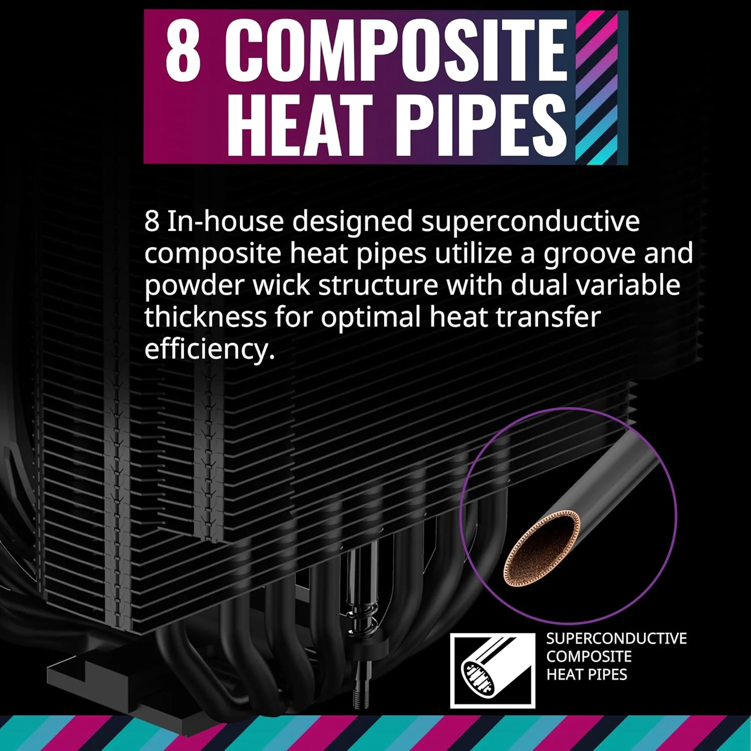 خنک کننده پردازنده بادی دوال تاور کولر مستر MasterAir MA824 Stealth، دارای 8 لوله حرارتی، دو فن Mobius 120|130mm، پایه مسی با روکش نیکل، سازگار با AMD Ryzen AM5/AM4 و Intel LGA1700/1200 (MAM-D8PN-318PK-R1) خنک کننده پردازنده بادی دوال تاور کولر مستر MasterAir MA824 Stealth، دارای 8 لوله حرارتی، دو فن Mobius 120|130mm، پایه مسی با روکش نیکل، سازگار با AMD Ryzen AM5/AM4 و Intel LGA1700/1200 (MAM-D8PN-318PK-R1)