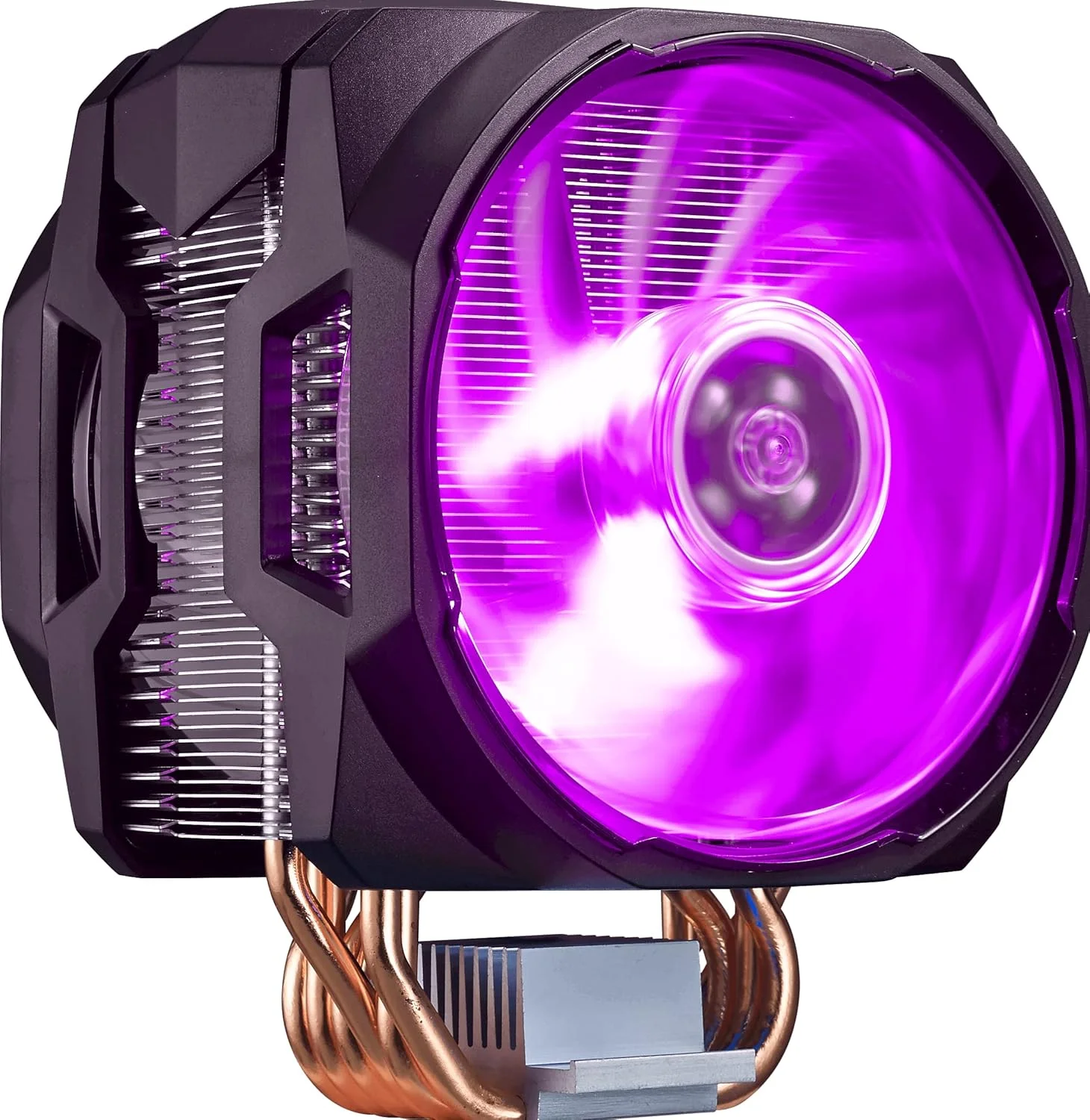 خنک‌کننده بادی پردازنده (CPU) مستر ایر MA610P RGB کولر مستر، 2 عدد فن متعادل کننده هوا MasterFan 120 RGB در پیکربندی Push-Pull، دارای 6 لوله حرارتی، صفحه تماس، سازگاری جهانی، کنترلر RGB