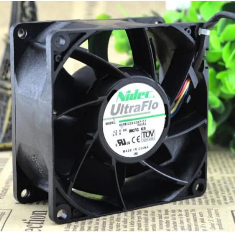 فن خنک کننده جدید پردازنده مرکزی NIDEC V80E12BS2A7-07 12V 1.5A 8CM PWM با حجم هوای بالا 8038 80×80×38mm
