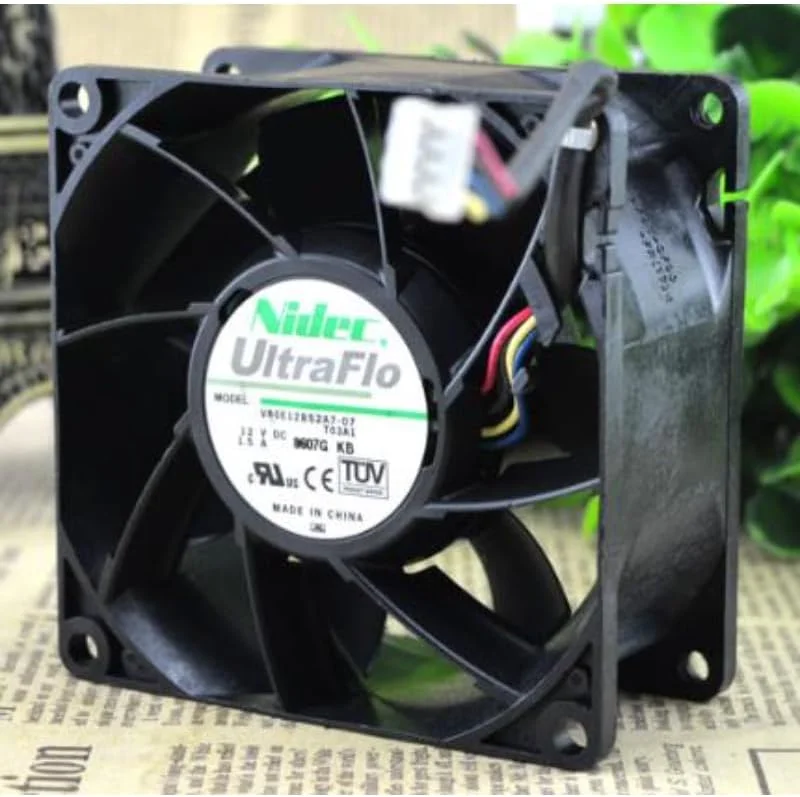 فن خنک کننده پردازنده جدید برای NIDEC V80E12BS2A7-07 12𝖵 1.5A 8CM PWM فن خنک کننده با حجم هوای بالا 8038 80×80×38mm