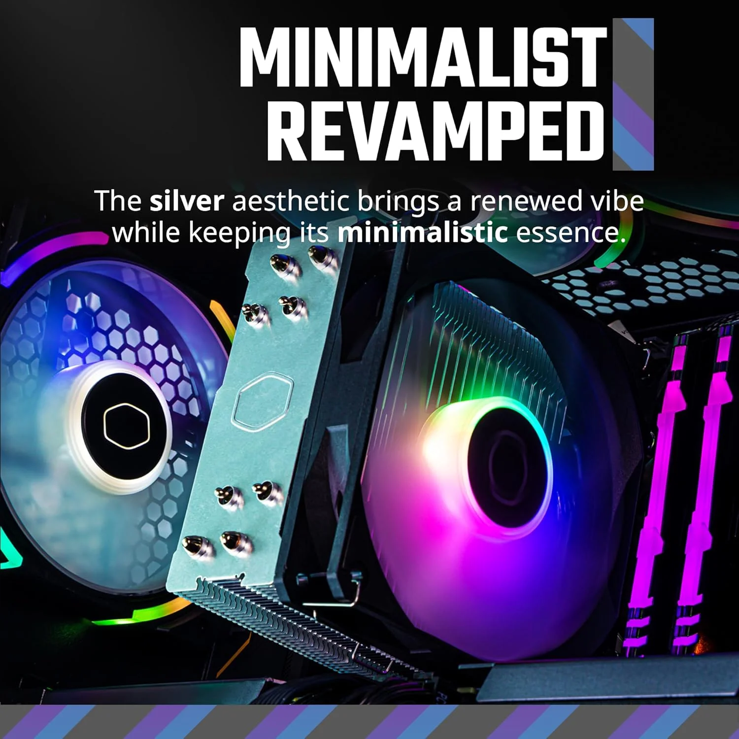 خنک کننده پردازنده بادی کولر مستر Hyper 212 Spectrum V3، همگام سازی ARGB، فن PWM 120 میلی متری، 4 لوله حرارتی مسی با تماس مستقیم، ارتفاع 152 میلی متر، براکت های AMD Ryzen AM5/AM4، Intel LGA1700/1200 (RR-S4NA-17PA-R1) خنک کننده پردازنده بادی کولر مستر Hyper 212 Spectrum V3، همگام سازی ARGB، فن PWM 120 میلی متری، 4 لوله حرارتی مسی با تماس مستقیم، ارتفاع 152 میلی متر، براکت های AMD Ryzen AM5/AM4، Intel LGA1700/1200 (RR-S4NA-17PA-R1)