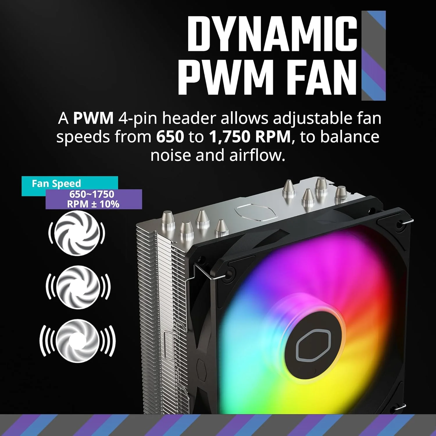 خنک کننده پردازنده بادی کولر مستر Hyper 212 Spectrum V3، همگام سازی ARGB، فن PWM 120 میلی متری، 4 لوله حرارتی مسی با تماس مستقیم، ارتفاع 152 میلی متر، براکت های AMD Ryzen AM5/AM4، Intel LGA1700/1200 (RR-S4NA-17PA-R1) خنک کننده پردازنده بادی کولر مستر Hyper 212 Spectrum V3، همگام سازی ARGB، فن PWM 120 میلی متری، 4 لوله حرارتی مسی با تماس مستقیم، ارتفاع 152 میلی متر، براکت های AMD Ryzen AM5/AM4، Intel LGA1700/1200 (RR-S4NA-17PA-R1)