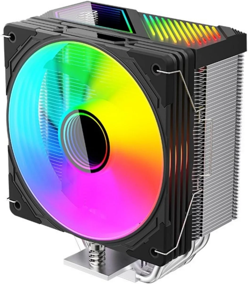 خنک کننده بادی پردازنده ARGB با 6 لوله حرارتی، فن کامپیوتر قابل جابجایی، نصب آسان، فن خنک کننده ARGB بی صدا برای LGA 1851/1700