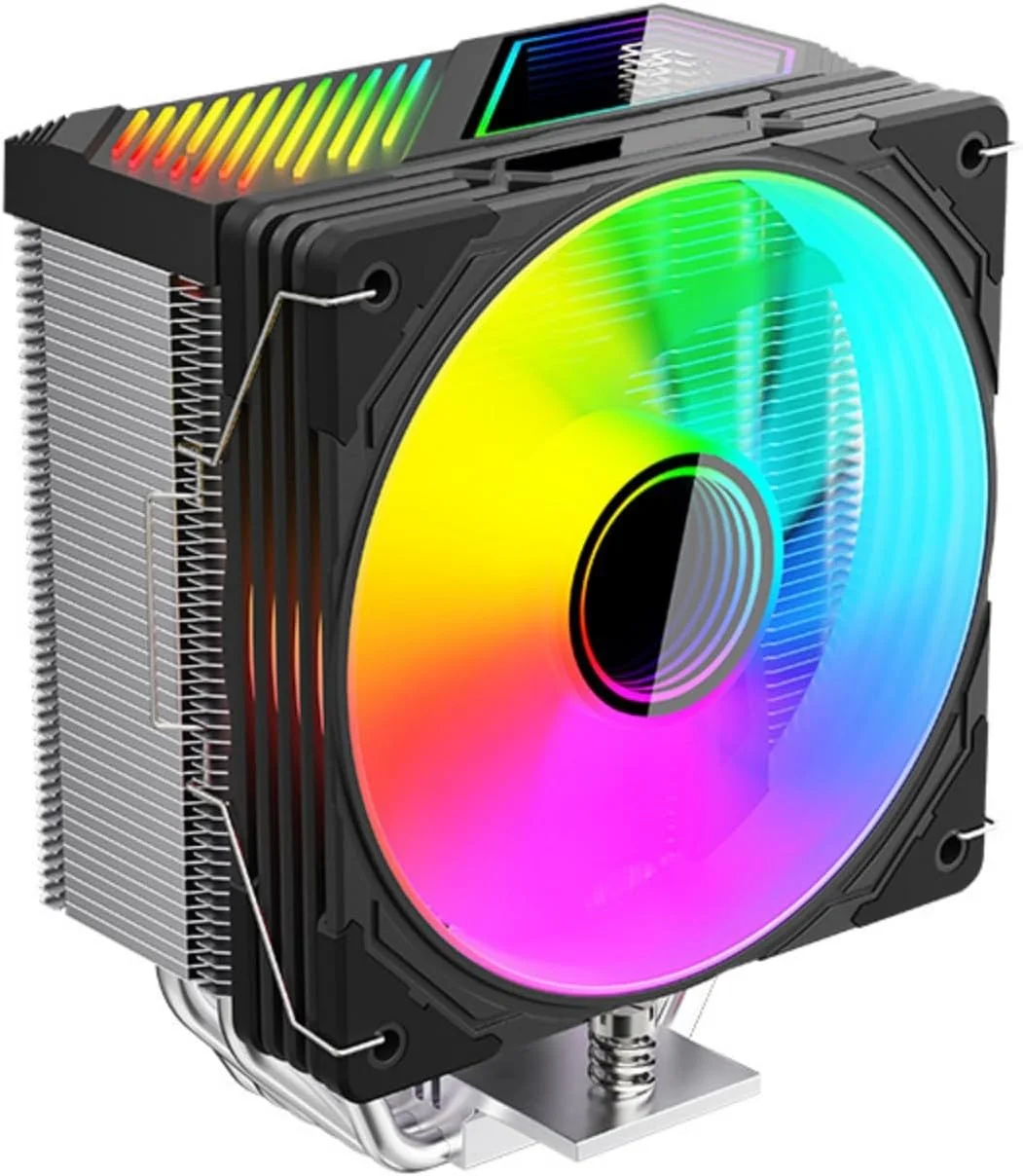 خنک کننده بادی پردازنده ARGB با 6 لوله حرارتی، فن کامپیوتر قابل جابجایی، نصب آسان، فن خنک کننده ARGB بی صدا برای LGA 1851/1700