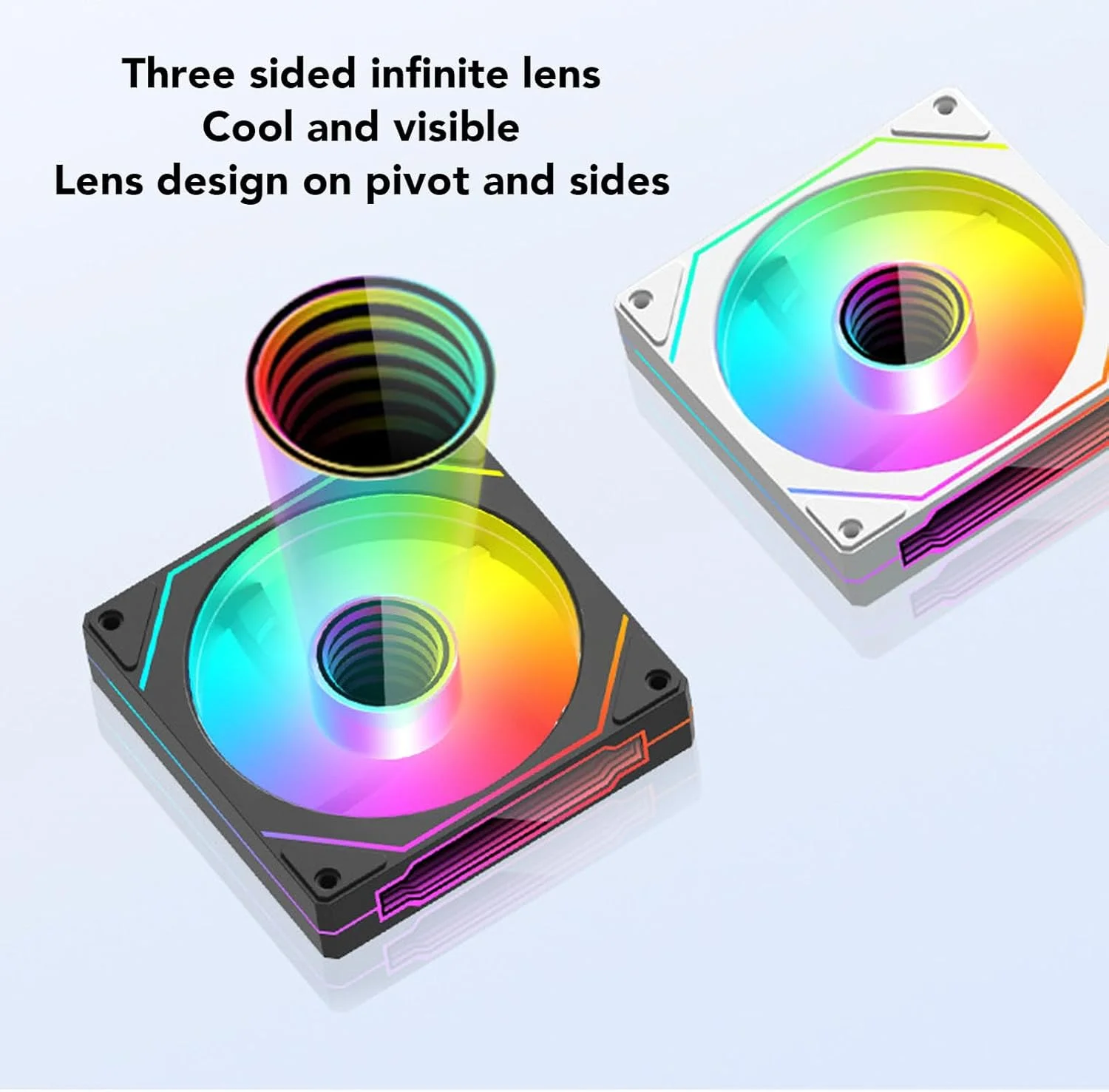 فن کیس کامپیوتر، فن 120 میلی متری خنک کننده پردازنده، 9 پره ARGB با نورپردازی هماهنگ، فن پردازنده کم صدا 4 پین PWM 5 ولت 3 پین 800 دور در دقیقه تا 1800 دور در دقیقه، فن خنک کننده بی صدا پردازنده برای جایگزینی (مشکی)