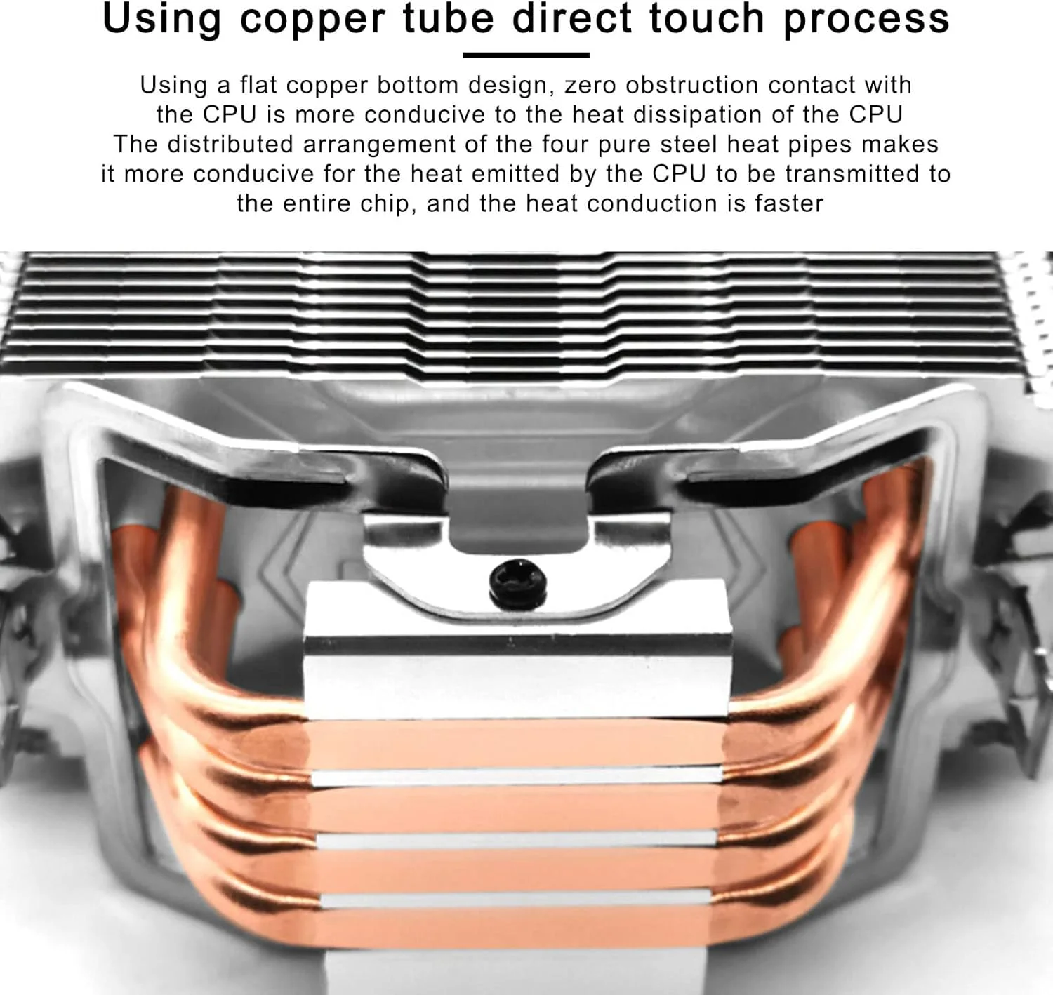 خنک کننده پردازنده، فن خنک کننده رادیاتور هوای پردازنده PWM 120 میلی متری DC 12 ولت، چهار لوله مسی، با نورهای RGB، پشتیبانی از اینتل/برای AMD یونیورسال خنک کننده پردازنده، فن خنک کننده رادیاتور هوای پردازنده PWM 120 میلی متری DC 12 ولت، چهار لوله مسی، با نورهای RGB، پشتیبانی از اینتل/برای AMD یونیورسال