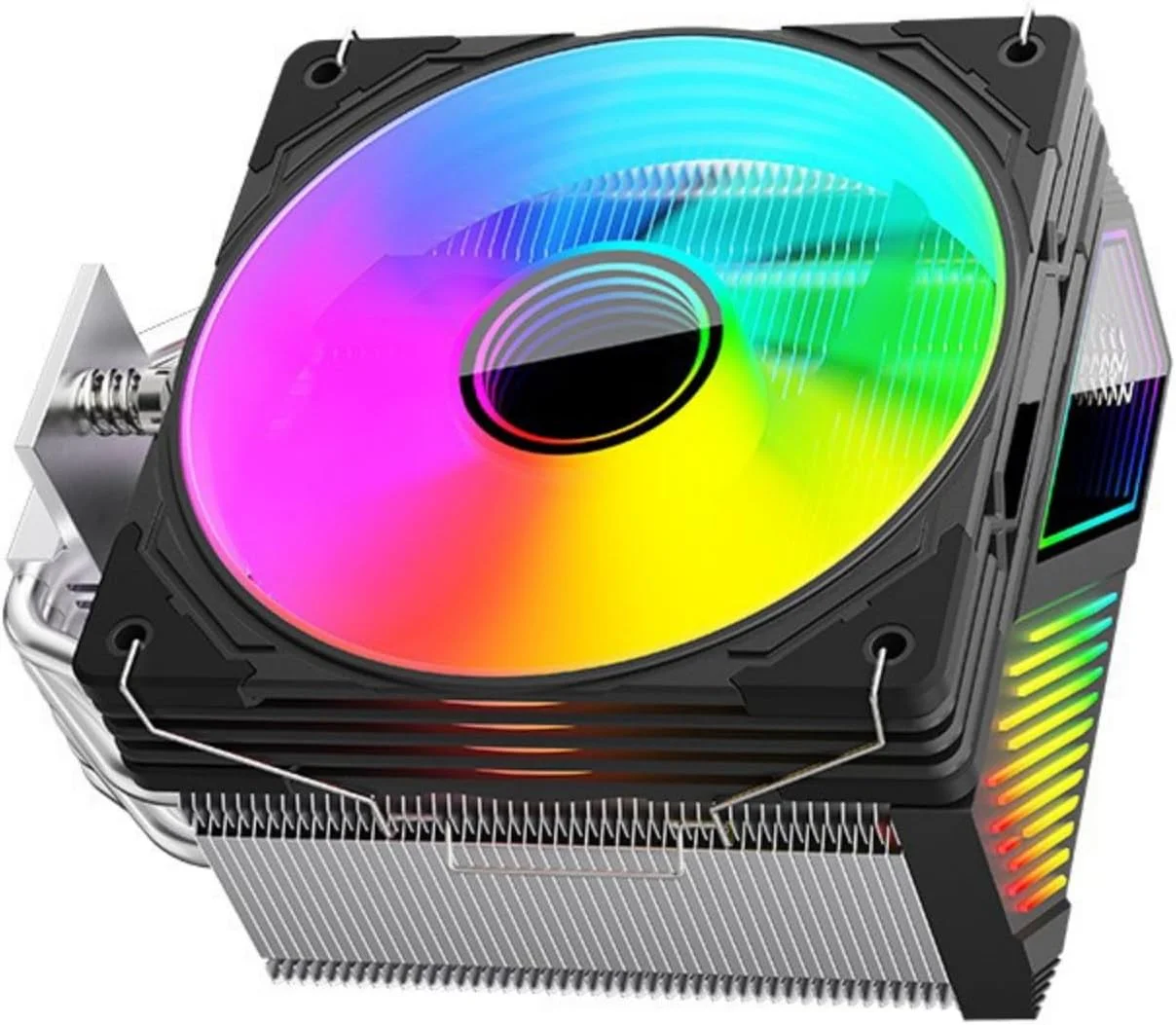 خنک کننده بادی پردازنده ARGB با 6 لوله حرارتی، فن کامپیوتر قابل جابجایی، نصب آسان، فن خنک کننده ARGB بی صدا برای LGA 1851/1700
