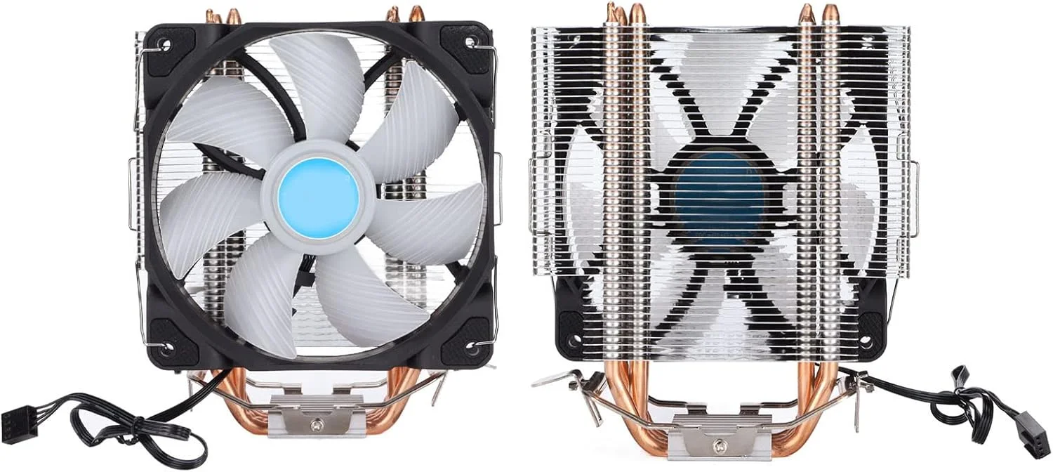 خنک کننده پردازنده، فن خنک کننده رادیاتور هوای پردازنده PWM 120 میلی متری DC 12 ولت، چهار لوله مسی، با نورهای RGB، پشتیبانی از اینتل/برای AMD یونیورسال خنک کننده پردازنده، فن خنک کننده رادیاتور هوای پردازنده PWM 120 میلی متری DC 12 ولت، چهار لوله مسی، با نورهای RGB، پشتیبانی از اینتل/برای AMD یونیورسال