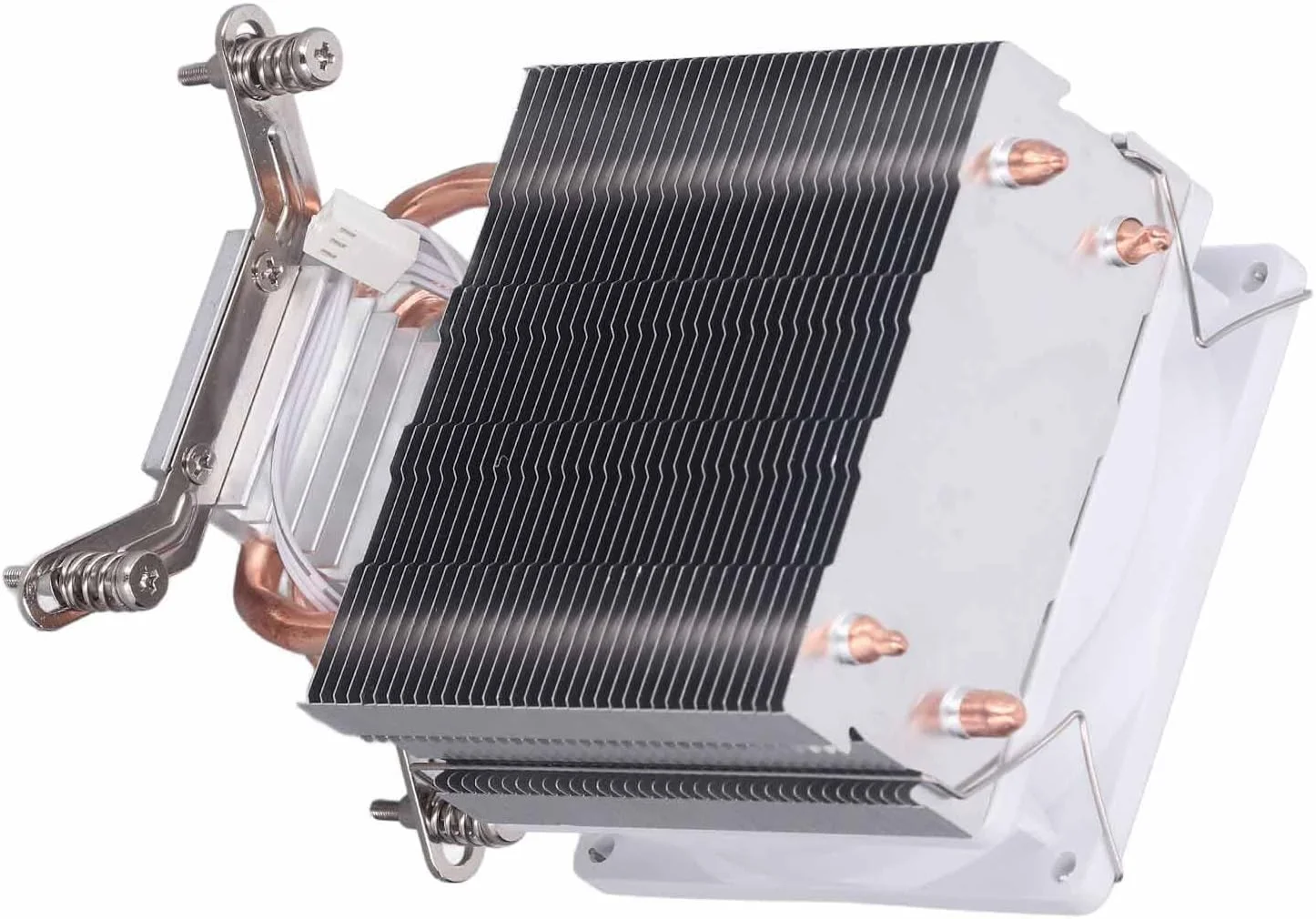 فن خنک کننده 3.54 اینچی 12 ولت DC 2000 دور در دقیقه، 2 لوله حرارتی، خنک کننده هوای CPU بی صدا برای 775 1150، سازگار با جک های AM3 AM4 فن خنک کننده 3.54 اینچی 12 ولت DC 2000 دور در دقیقه، 2 لوله حرارتی، خنک کننده هوای CPU بی صدا برای 775 1150، سازگار با جک های AM3 AM4