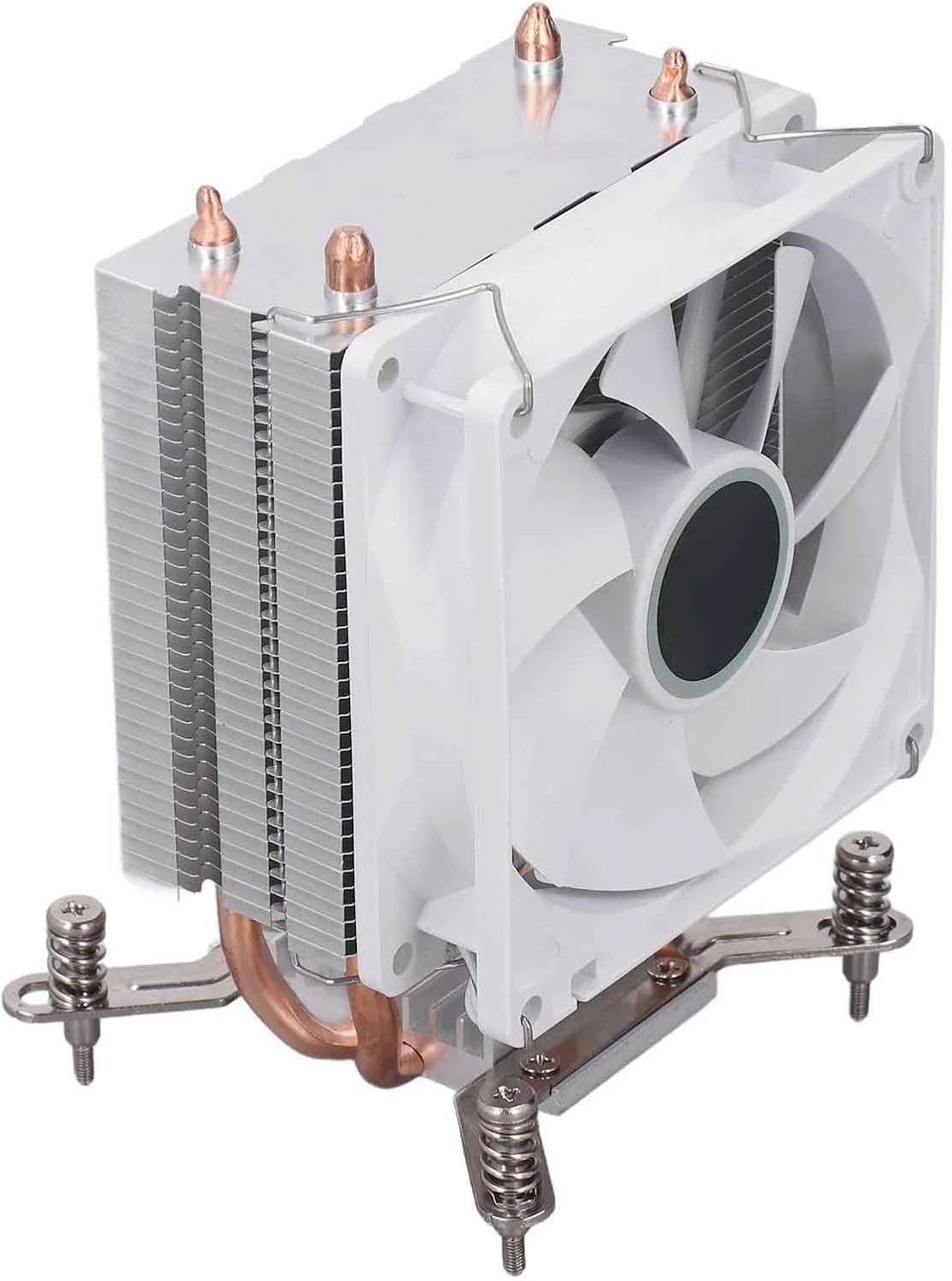 فن خنک کننده 3.54 اینچی 12 ولت DC 2000 دور در دقیقه، 2 لوله حرارتی، خنک کننده هوای CPU بی صدا برای 775 1150، سازگار با جک های AM3 AM4 فن خنک کننده 3.54 اینچی 12 ولت DC 2000 دور در دقیقه، 2 لوله حرارتی، خنک کننده هوای CPU بی صدا برای 775 1150، سازگار با جک های AM3 AM4