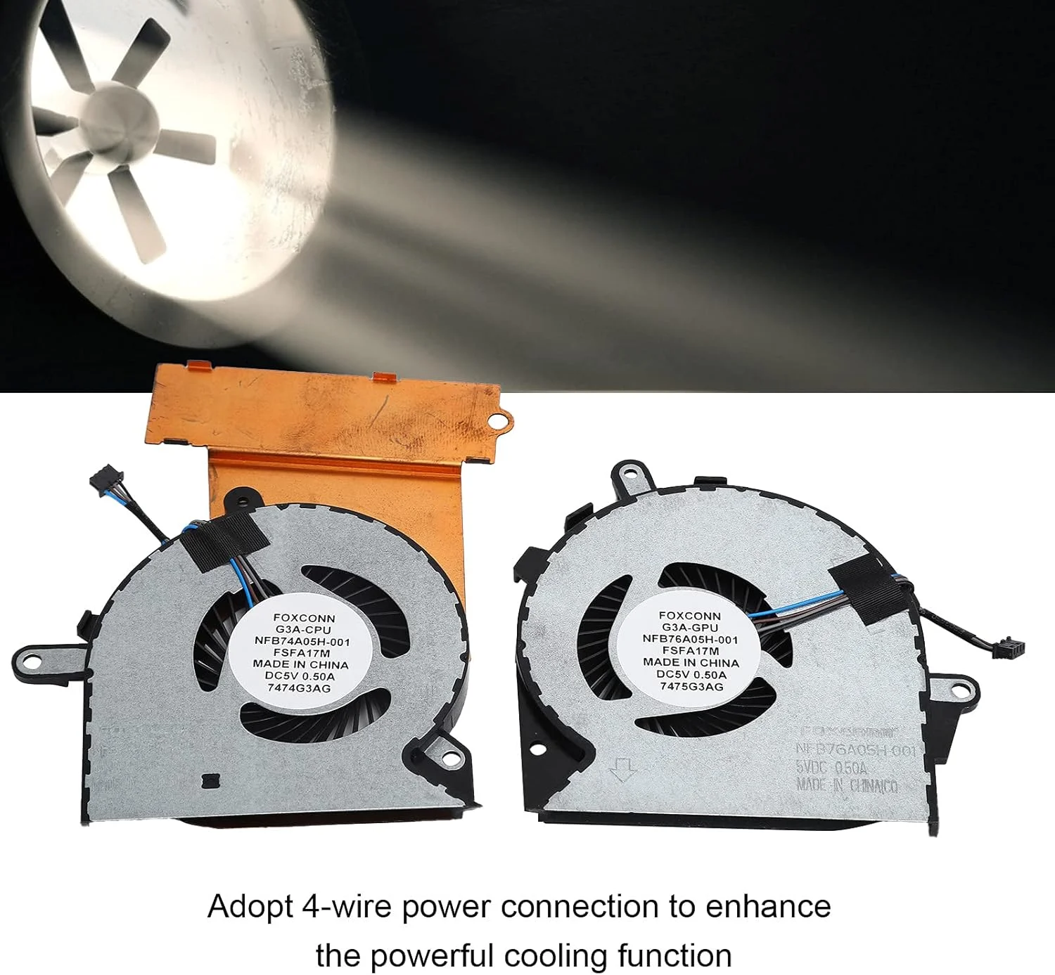 فن خنک کننده پردازنده، 2 عدد فن خنک کننده هوا پردازنده با اتصال برق 4 سیم، خنک کننده کیس کامپیوتر آلیاژ آلومینیوم، برای HP OMEN 15-ce/17-an فن خنک کننده پردازنده، 2 عدد فن خنک کننده هوا پردازنده با اتصال برق 4 سیم، خنک کننده کیس کامپیوتر آلیاژ آلومینیوم، برای HP OMEN 15-ce/17-an