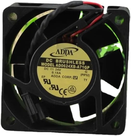 فن خنک کننده جدید CPU برای ADDA AD0624XB-A71GP DC24V 0.18A، فن خنک کننده 2 سیم با حجم هوای زیاد 60X60X25MM