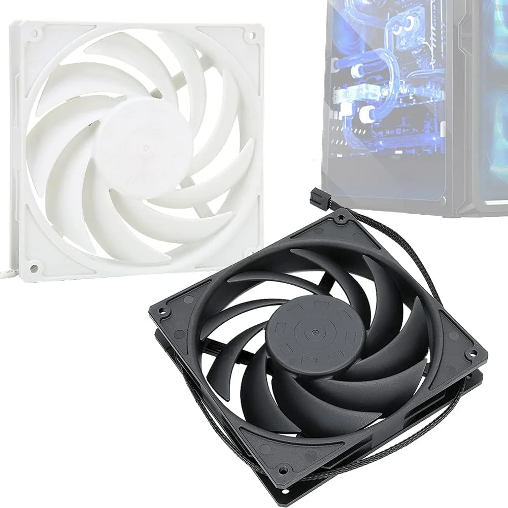 فن خنک کننده کیس کامپیوتر، فن خنک کننده پردازنده کامپیوتر 14 سانتی متری با نویز کم (مشکی)