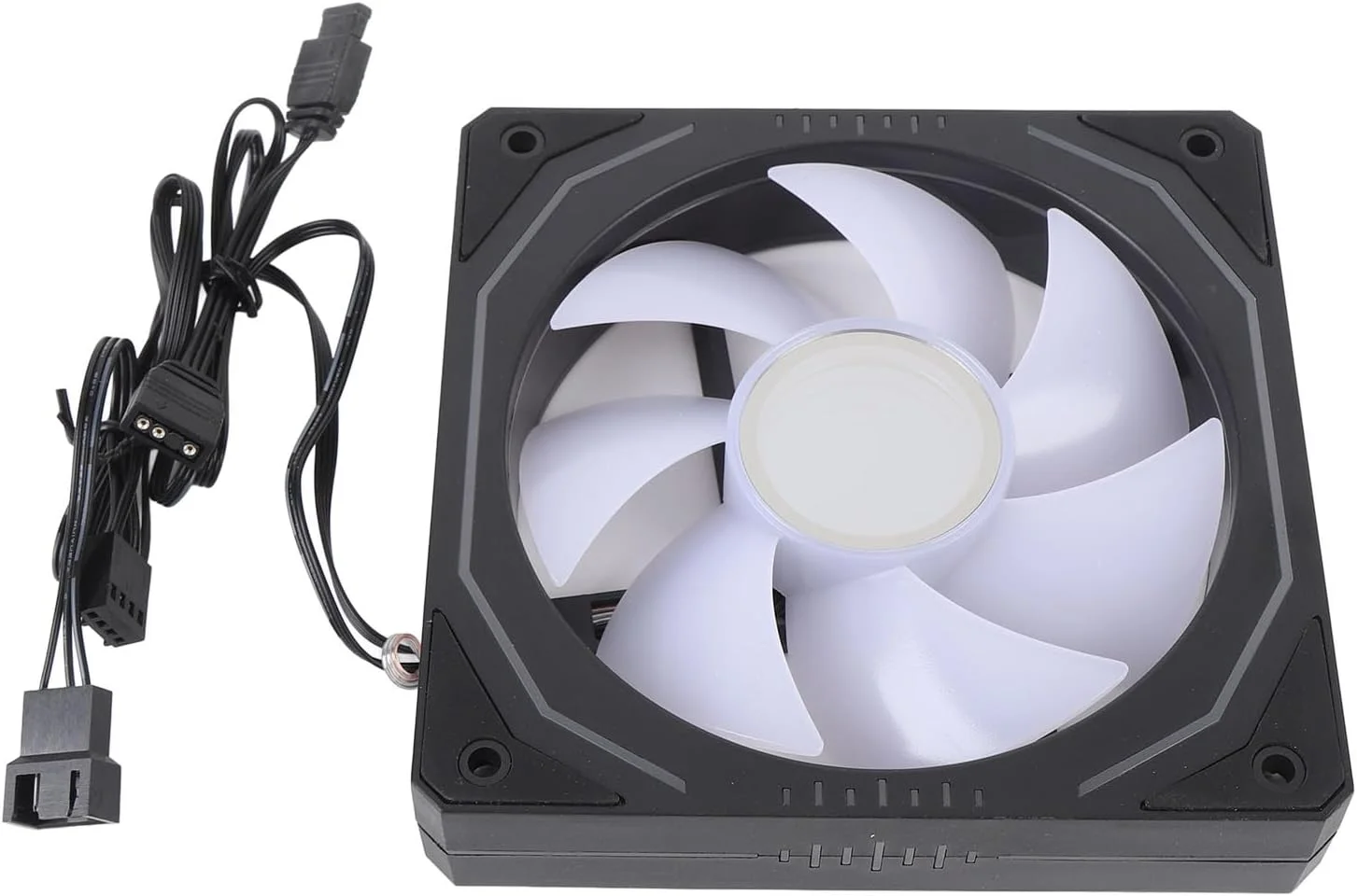فن خنک کننده پردازنده 3 پین، فن خنک کننده پردازنده 120 میلی متری با 9 پره ARGB کنترل PWM 800 تا 1800 دور در دقیقه، فن خنک کننده کامپیوتر با نور LED، فن با پره های رو به جلو یا معکوس برای خنک کننده پردازنده