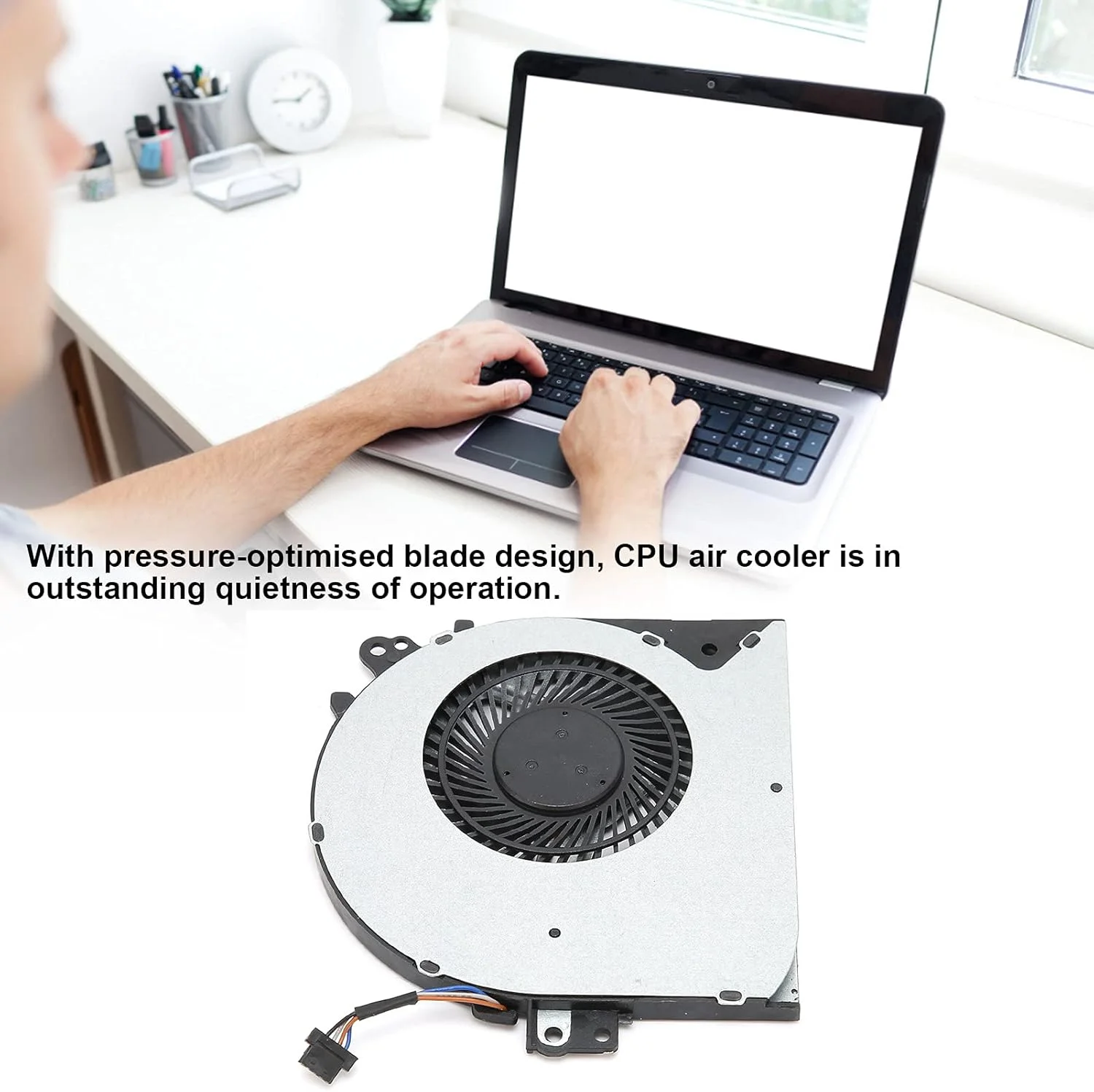 فن خنک کننده پردازنده، خنک کننده بادی پردازنده کامپیوتر 4 پین، رادیاتور خنک کننده کامپیوتر با اتلاف سریع گرما، برای سری HP ProBook 450g5 / 455g5