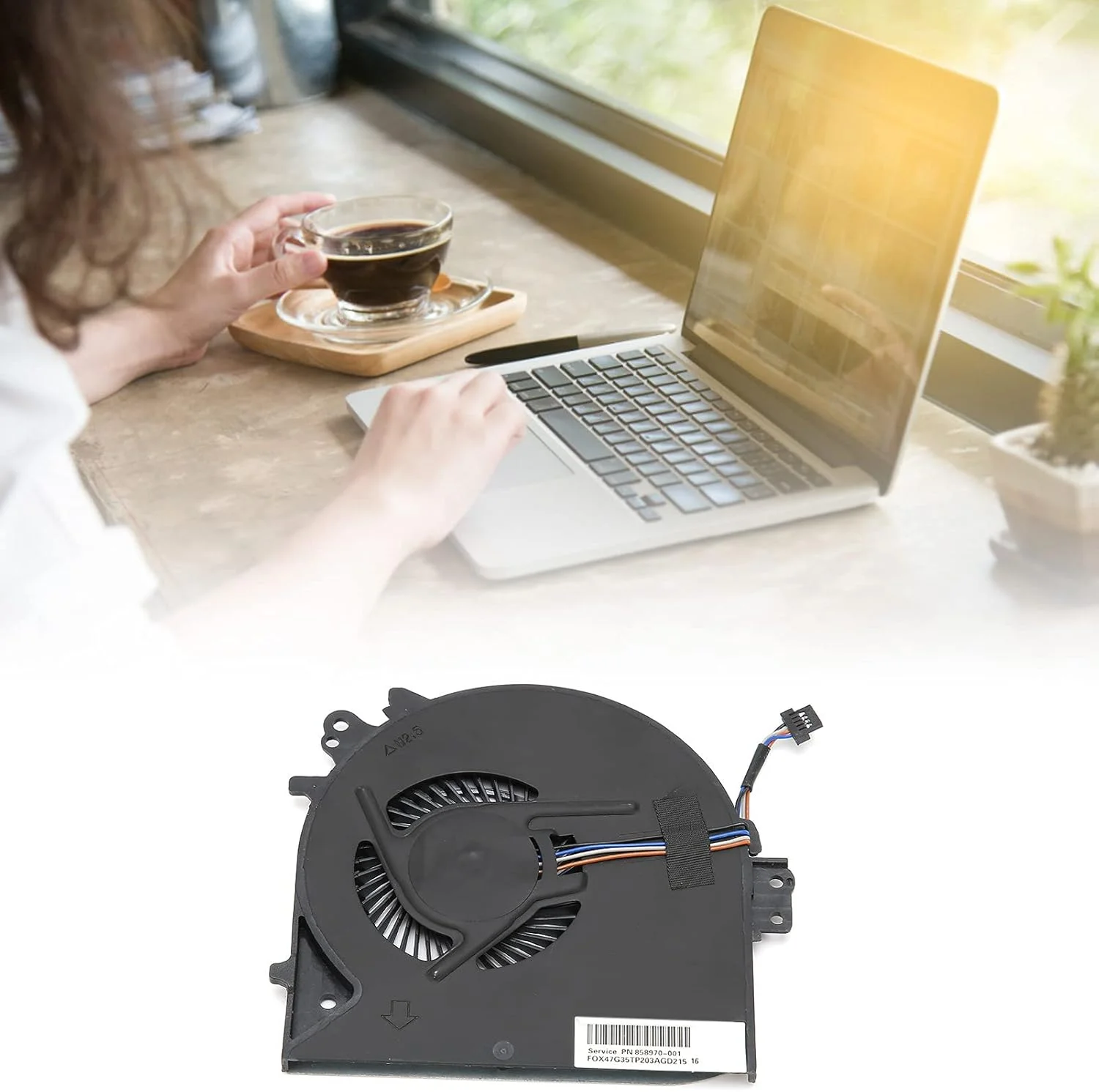 فن خنک کننده پردازنده، خنک کننده بادی پردازنده کامپیوتر 4 پین، رادیاتور خنک کننده کامپیوتر با اتلاف سریع گرما، برای سری HP ProBook 450g5 / 455g5