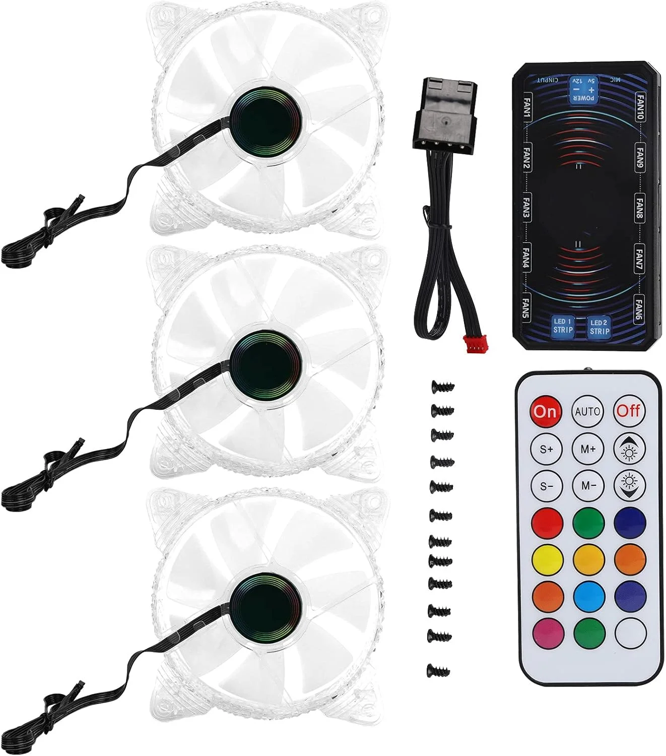 فن خنک کننده پردازنده، خنک کننده چند رنگی پردازنده RGB 12V DC 6 پین با کنترل از راه دور فن خنک کننده کیس کامپیوتر (قاب گرد RGB)
