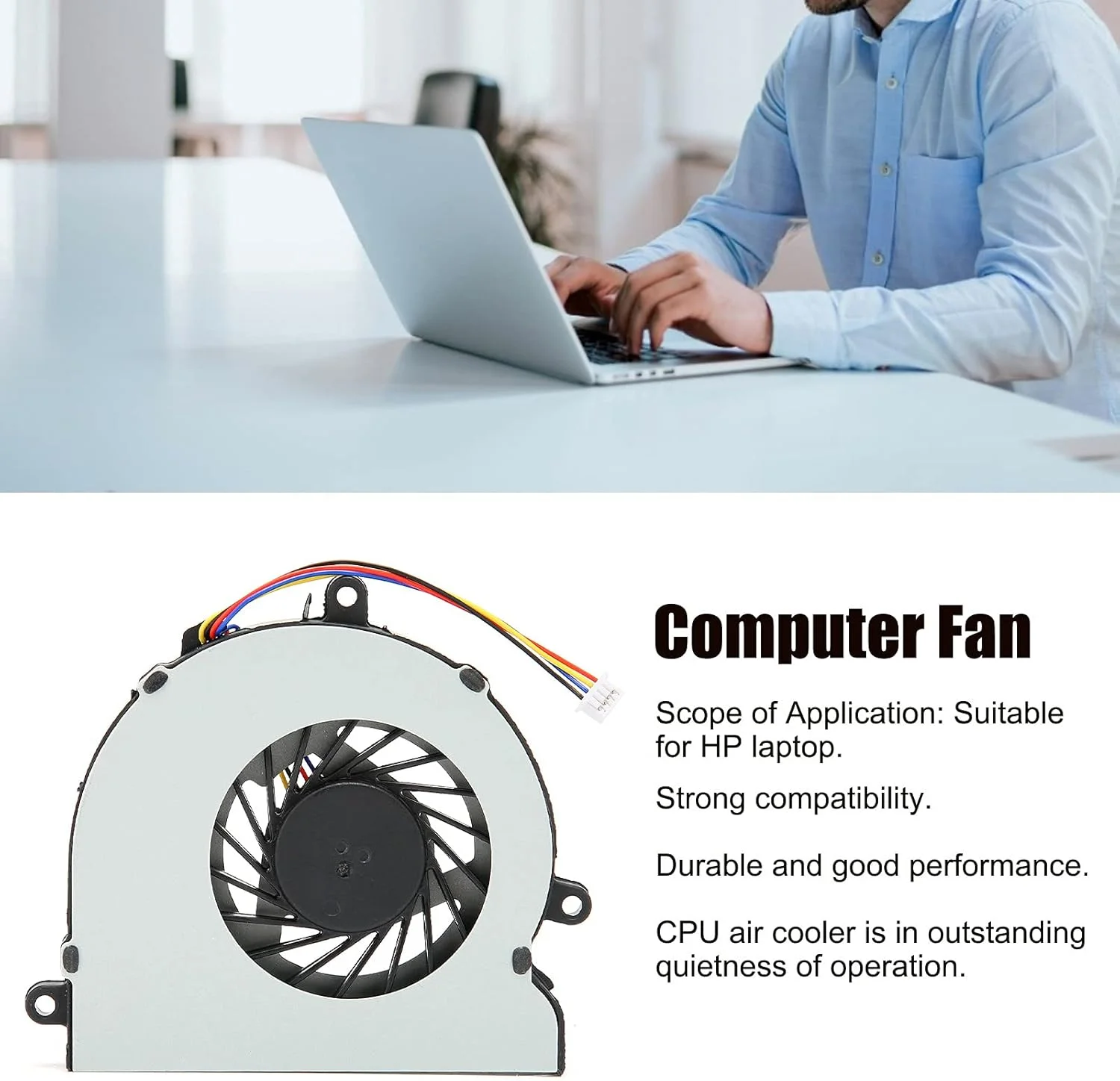 فن خنک کننده پردازنده، خنک کننده بادی پردازنده کامپیوتر 4 پین، رادیاتور خنک کننده کامپیوتر با اتلاف سریع گرما، برای HP 15‑AC / 15‑AY / 15‑BA / 250 G4 فن خنک کننده پردازنده، خنک کننده بادی پردازنده کامپیوتر 4 پین، رادیاتور خنک کننده کامپیوتر با اتلاف سریع گرما، برای HP 15‑AC / 15‑AY / 15‑BA / 250 G4