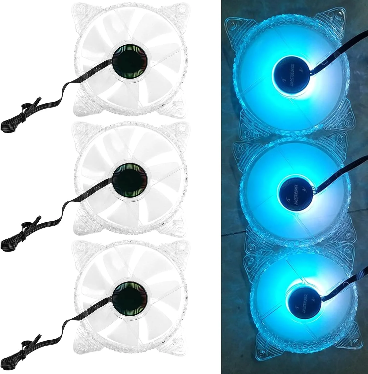 فن خنک کننده پردازنده، خنک کننده چند رنگی پردازنده RGB 12V DC 6 پین با کنترل از راه دور فن خنک کننده کیس کامپیوتر (قاب گرد RGB)