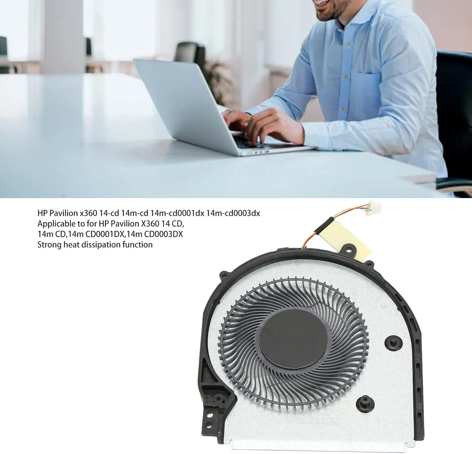 فن خنک کننده پردازنده 4 پین با قدرت اتلاف حرارت بالا برای HP Pavilion X360 14 CD 14M CD 14M CD0001DX 14M CD0003DX