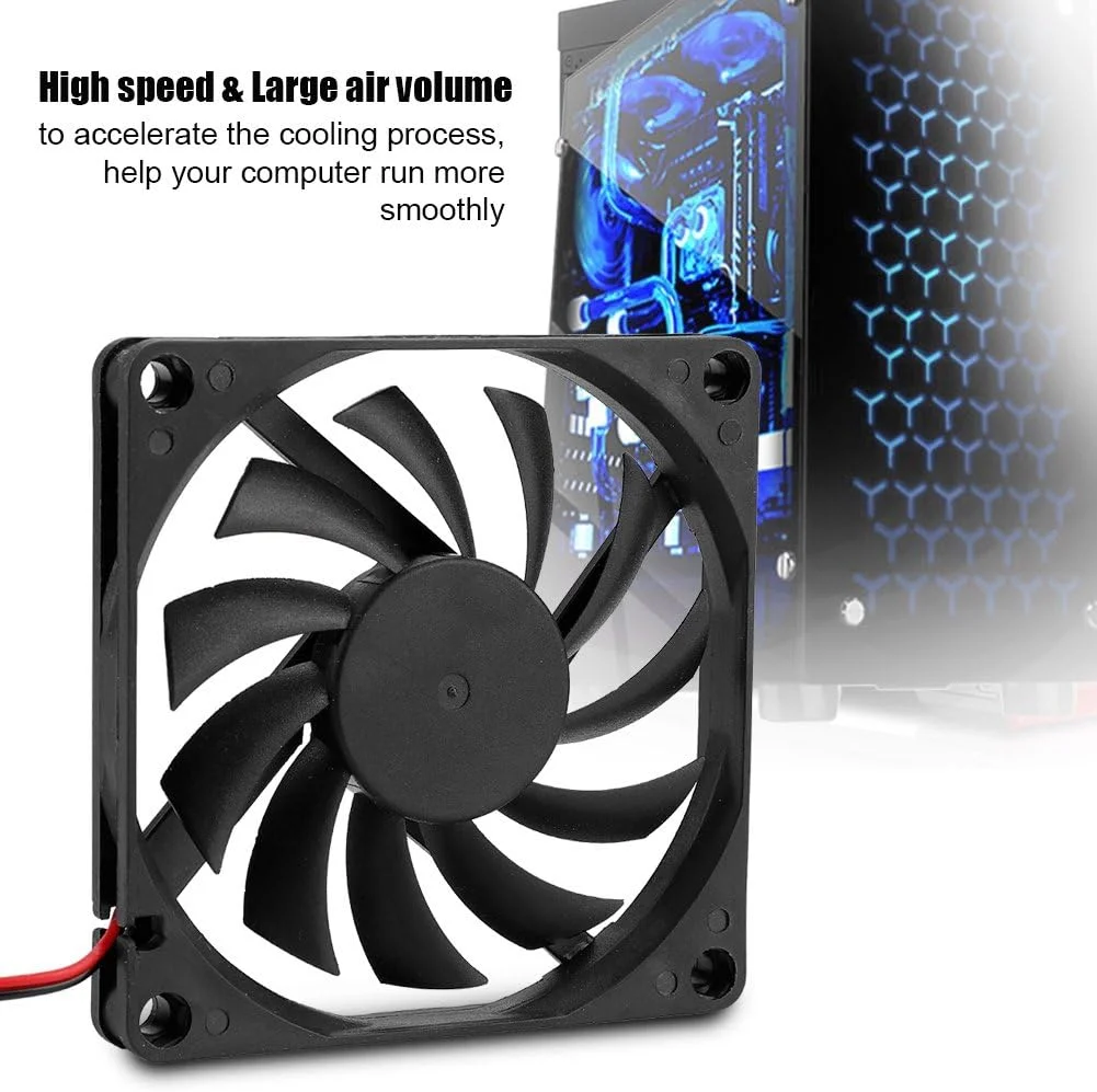 دو عدد فن خنک کننده پردازنده، فن های 8 سانتی متری مینی و طراحی یاتاقان آستینی، هیت سینک فن های پردازنده بی صدا با نویز کم برای کامپیوتر PC مشکی دو عدد فن خنک کننده پردازنده، فن های 8 سانتی متری مینی و طراحی یاتاقان آستینی، هیت سینک فن های پردازنده بی صدا با نویز کم برای کامپیوتر PC مشکی