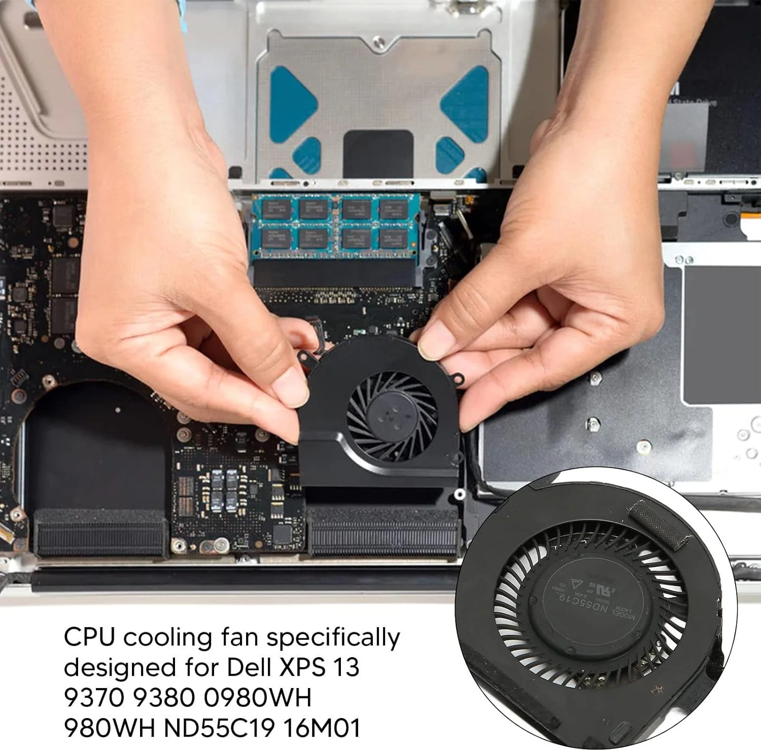 فن خنک کننده پردازنده، فن خنک کننده پردازنده لپ تاپ قابل حمل 4 پین، نصب و جداسازی آسان، مناسب برای Dell XPS 13 9370 9380 0980WH 980WH ND55C19 16M01 فن خنک کننده پردازنده، فن خنک کننده پردازنده لپ تاپ قابل حمل 4 پین، نصب و جداسازی آسان، مناسب برای Dell XPS 13 9370 9380 0980WH 980WH ND55C19 16M01